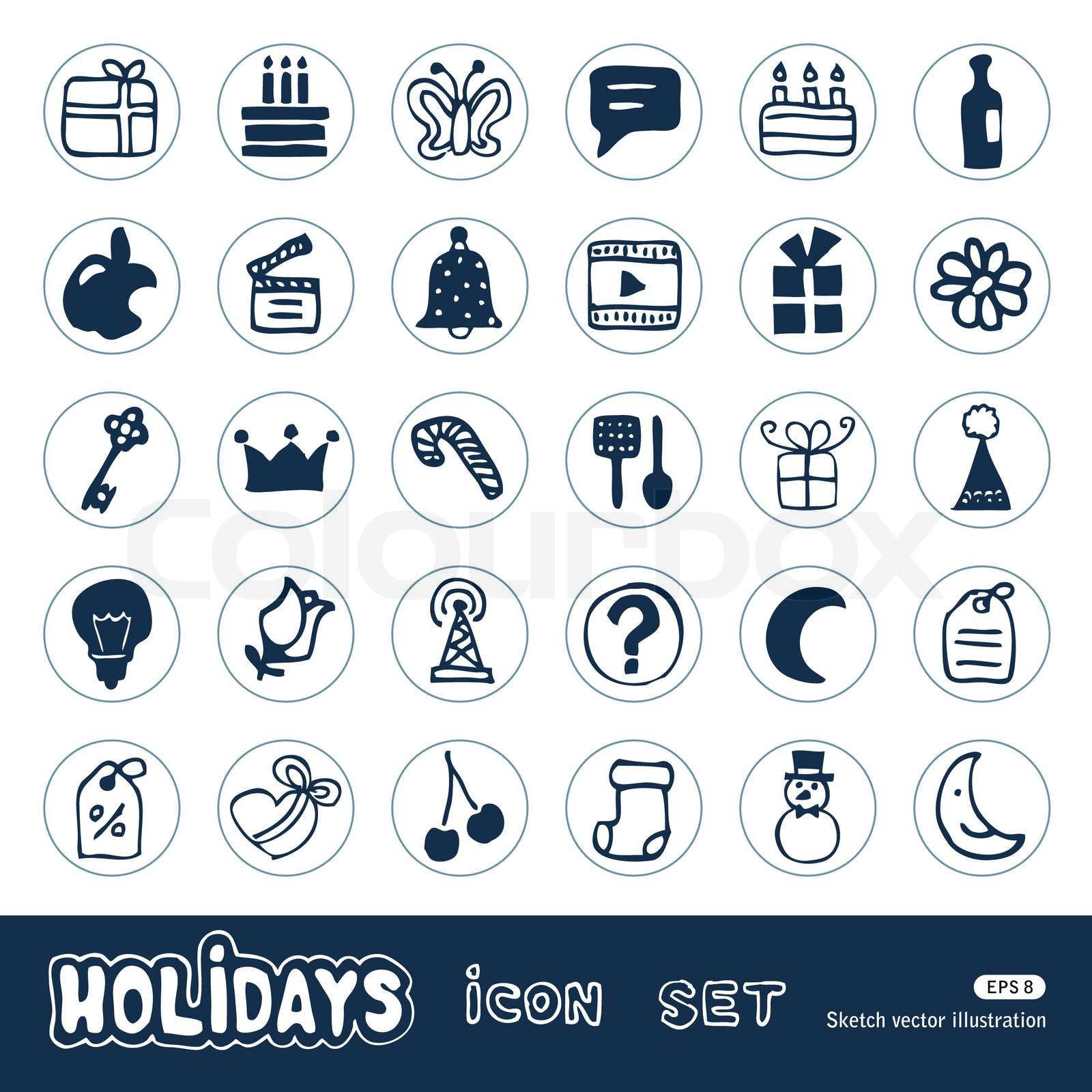 Feiertage und Feier-Web-Icons set | Stock-Vektor | Colourbox