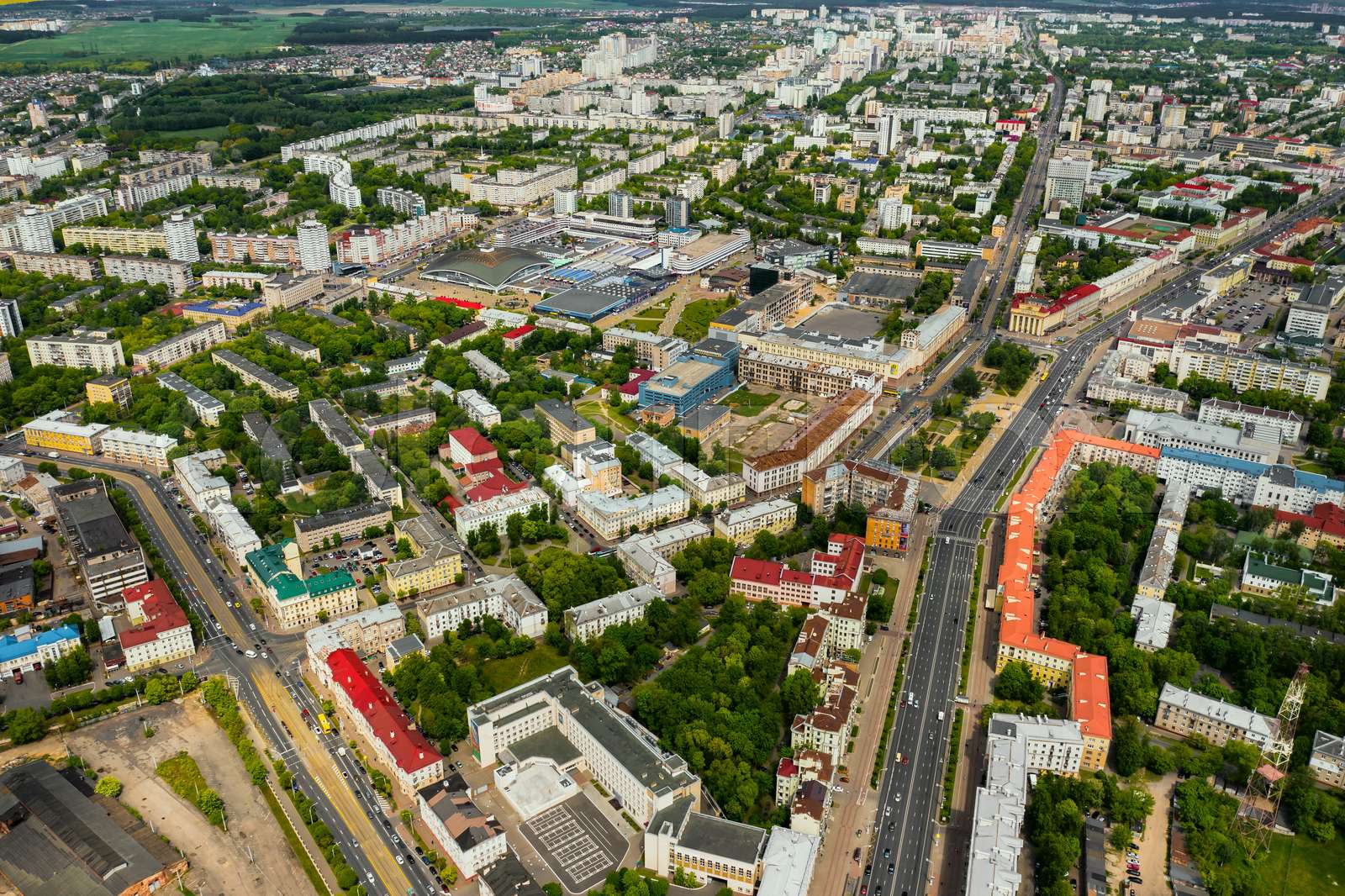 Minsk Streets From A Bird s Eye View the Old City Center Of Minsk From Minsk Streets From A Bird s Eye View the Old City Center Of Minsk From
