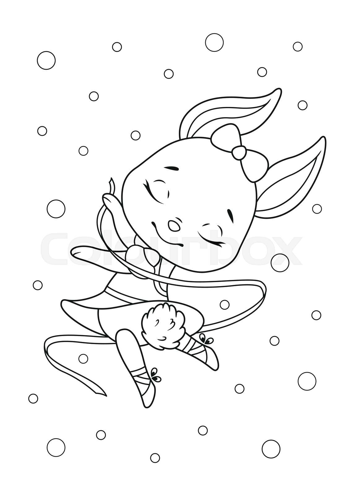 Bunny Ballerina Coloring Page