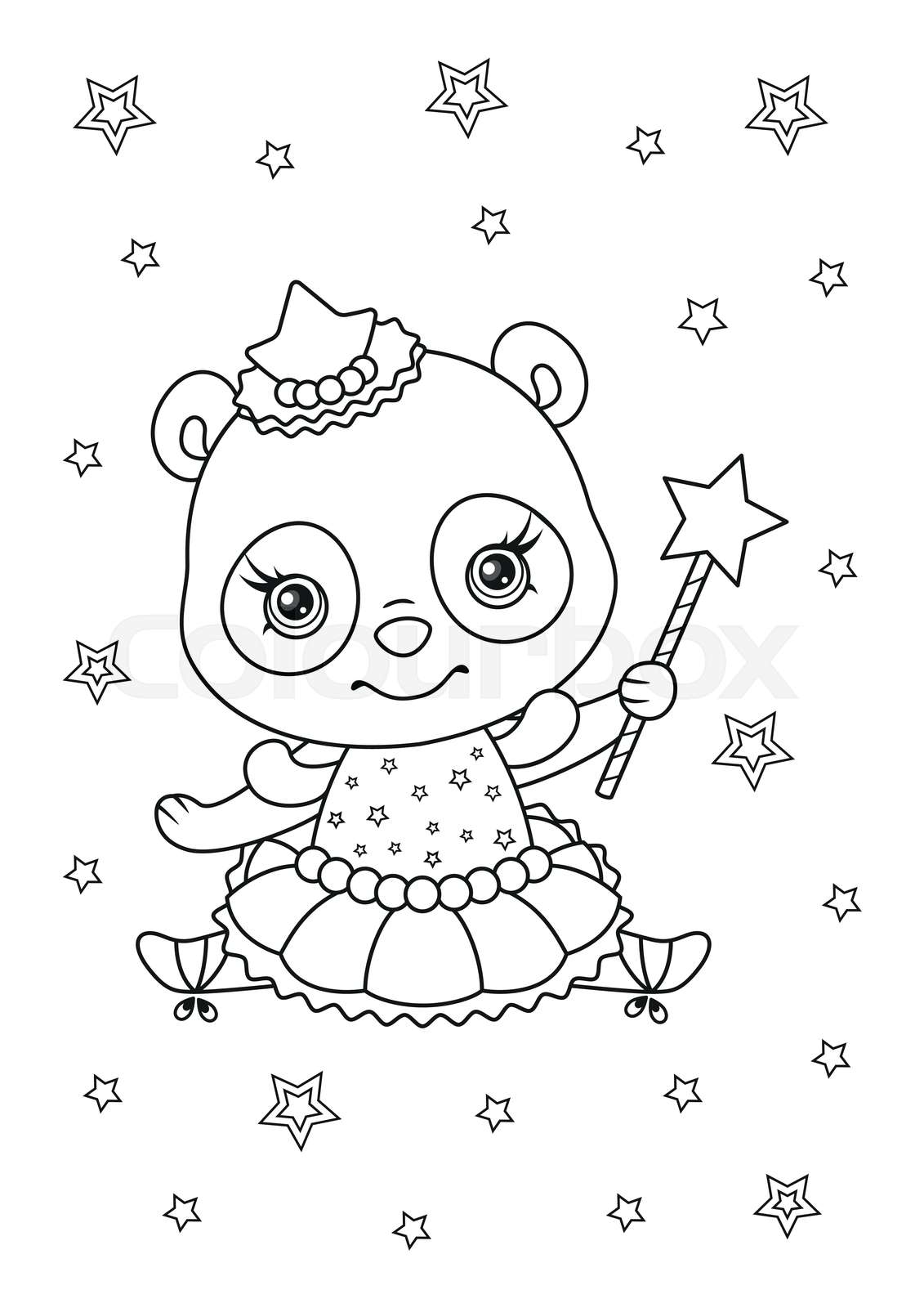 Panda Ballerina Coloring Page