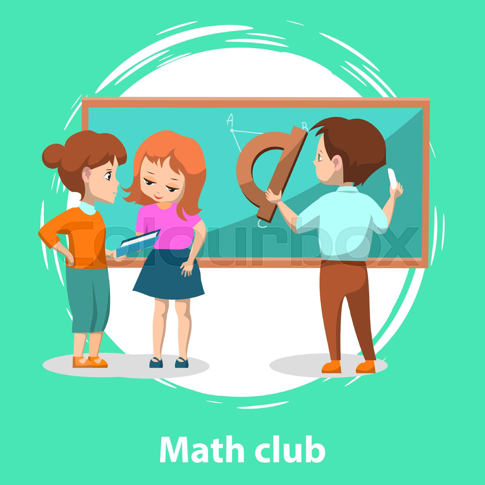 Group of Kids Solving Math Problems Vector Image | Stock vector | Colourbox