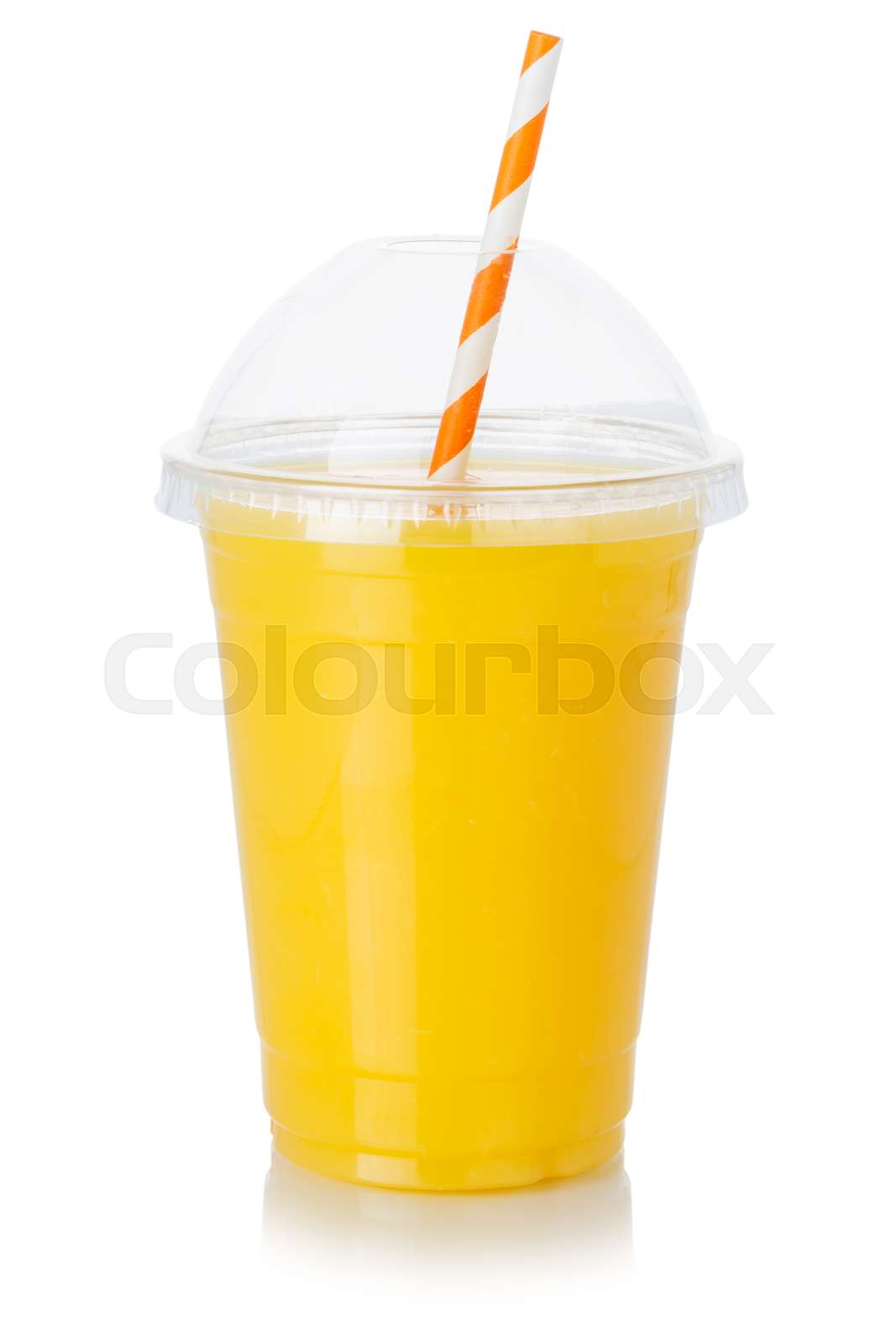 Orange fruit juice straw drink in a cup healthy eating isolated on