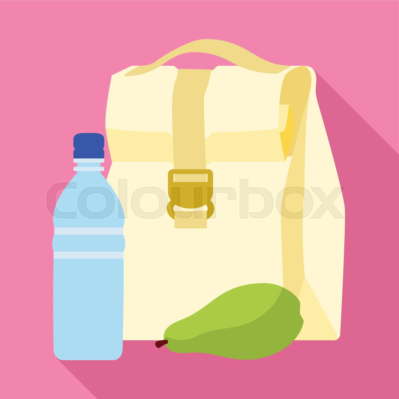 Lunch backpack icon, flat style | Stock vector | Colourbox