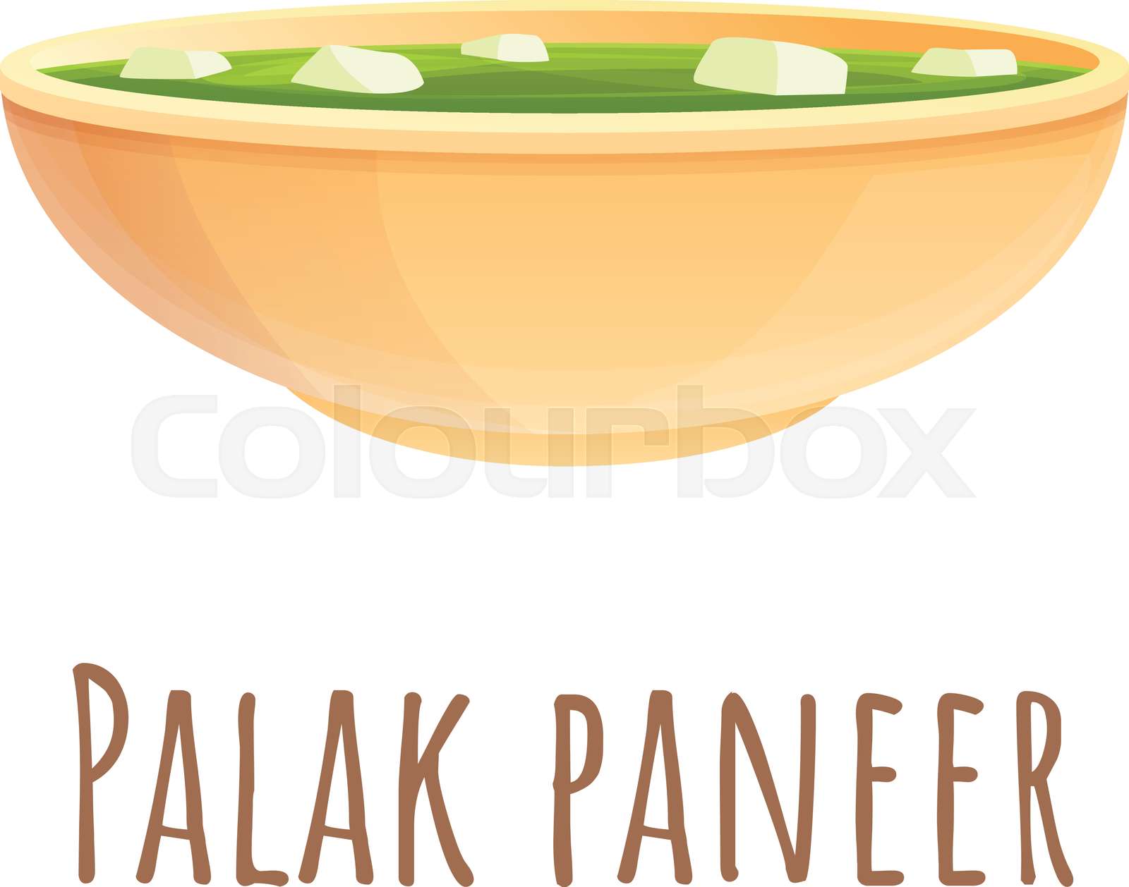 Palak paneer icon, cartoon style | Stock vector | Colourbox