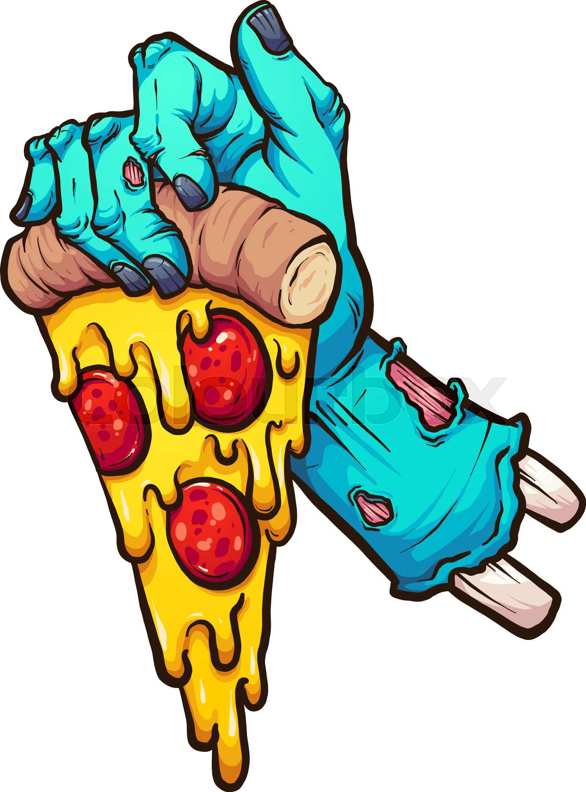 Zombie pizza Stock vector Colourbox