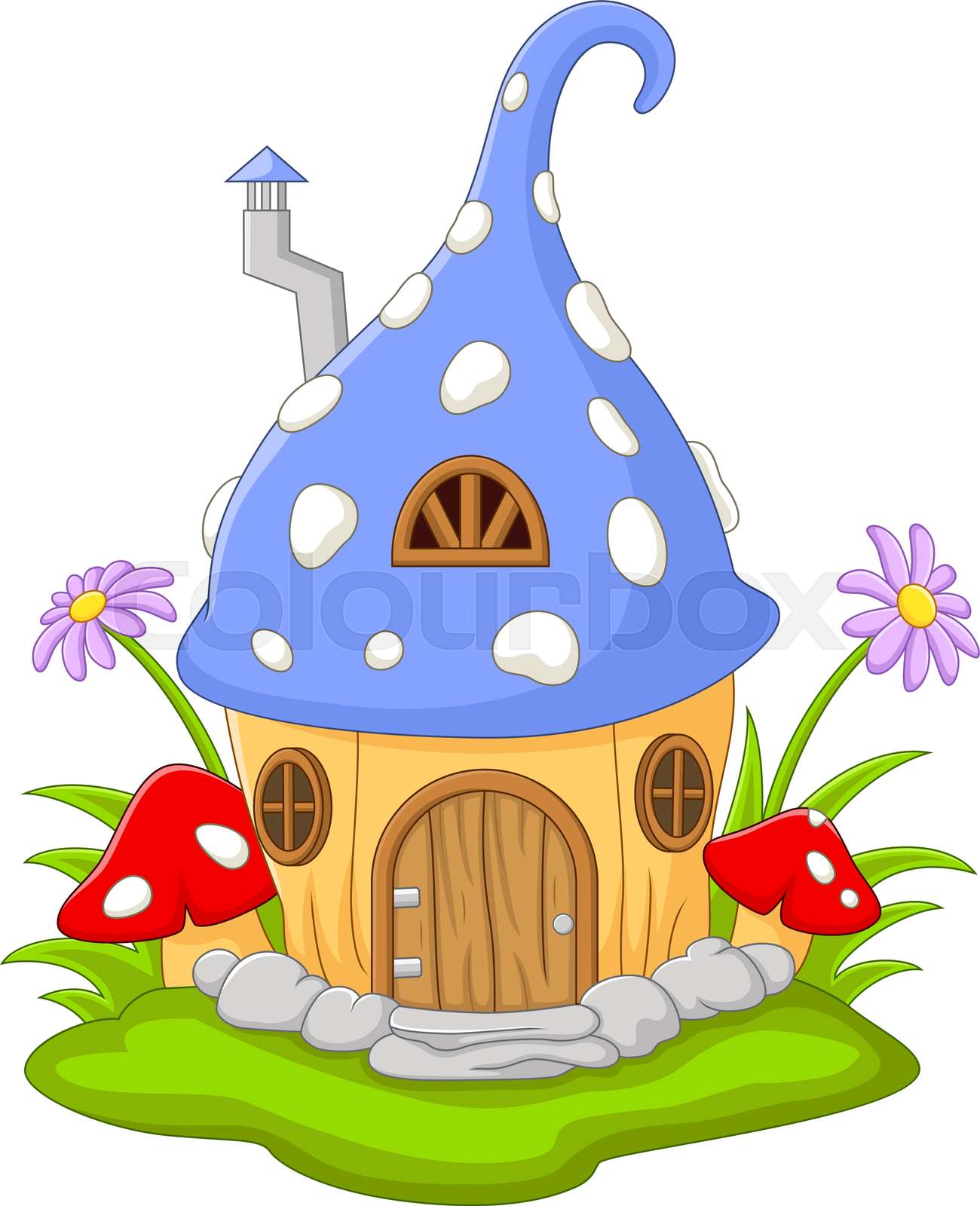 Cartoon Fairy house in the shape of a hat Stock vector Colourbox