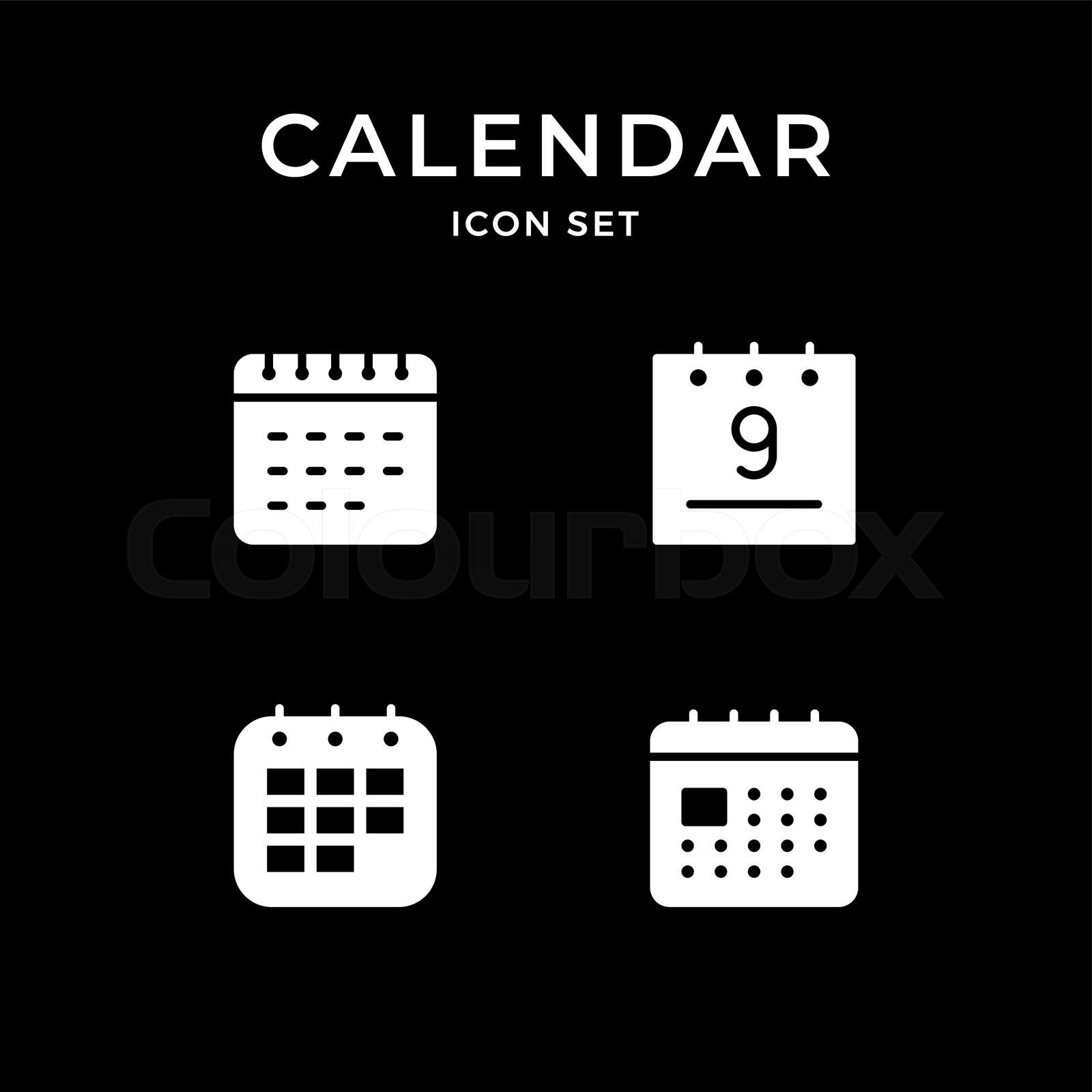 Set icons of calendar and date concept Stock vector Colourbox