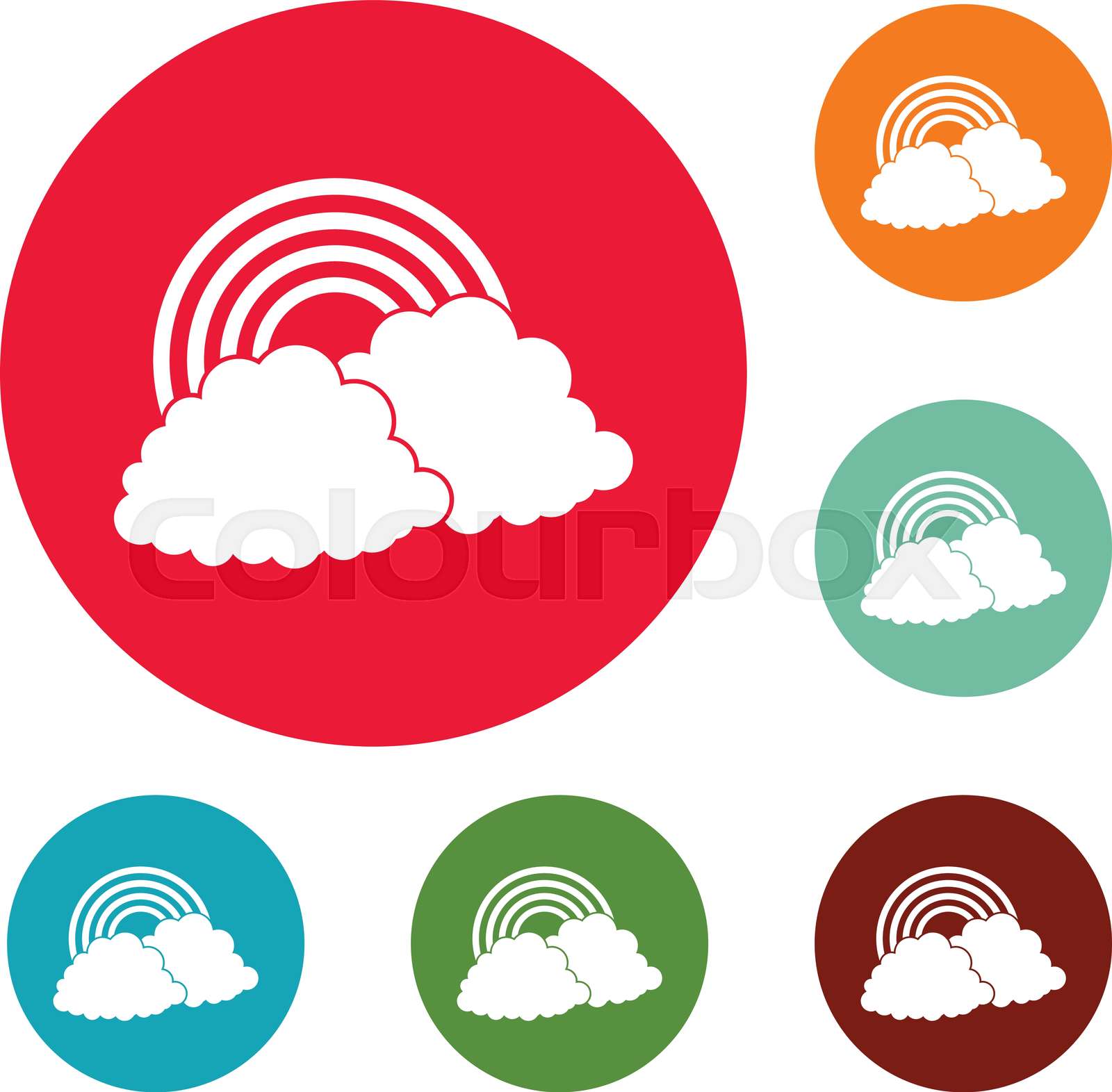 Rainbow icons circle set vector | Stock vector | Colourbox