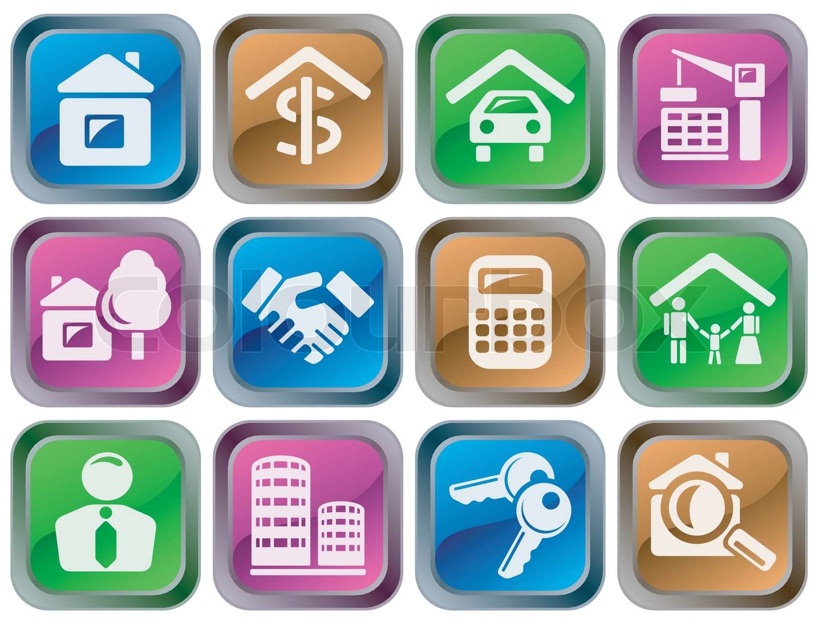 Real estate button set Stock vector Colourbox