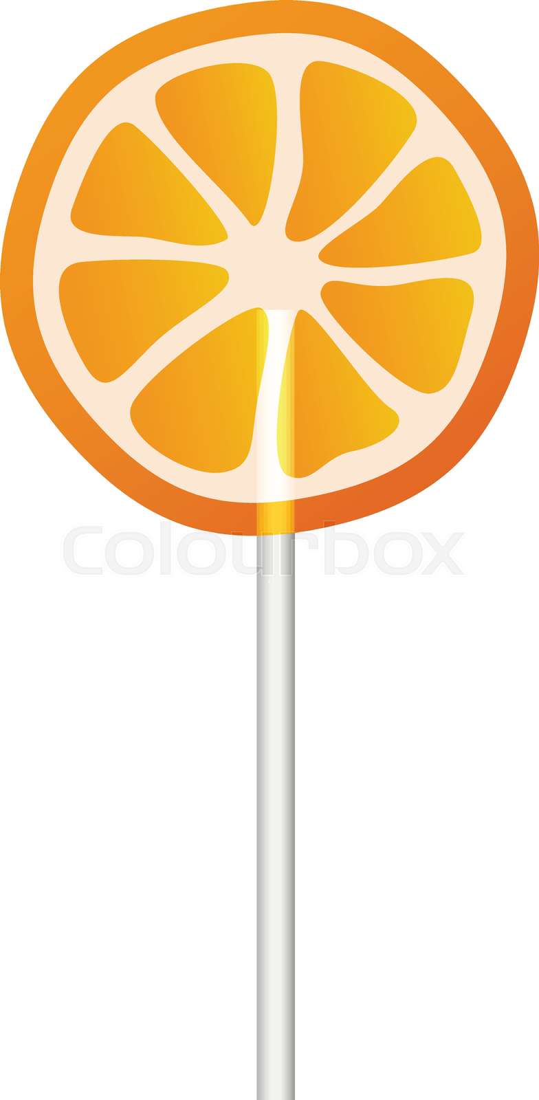 Orange lollipop icon, realistic style Stock vector Colourbox
