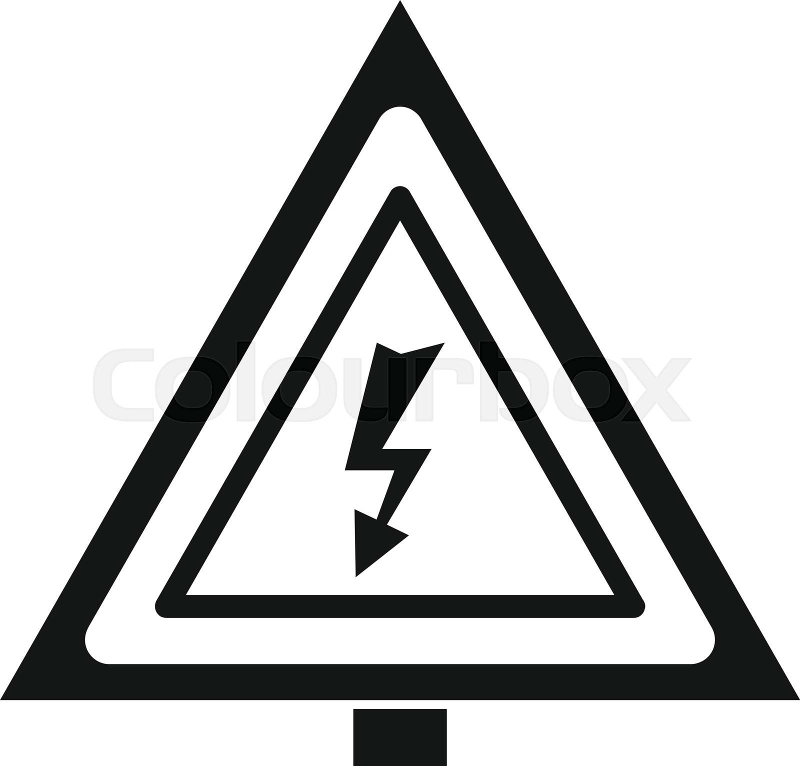 Electric triangle icon, simple style Stock vector Colourbox
