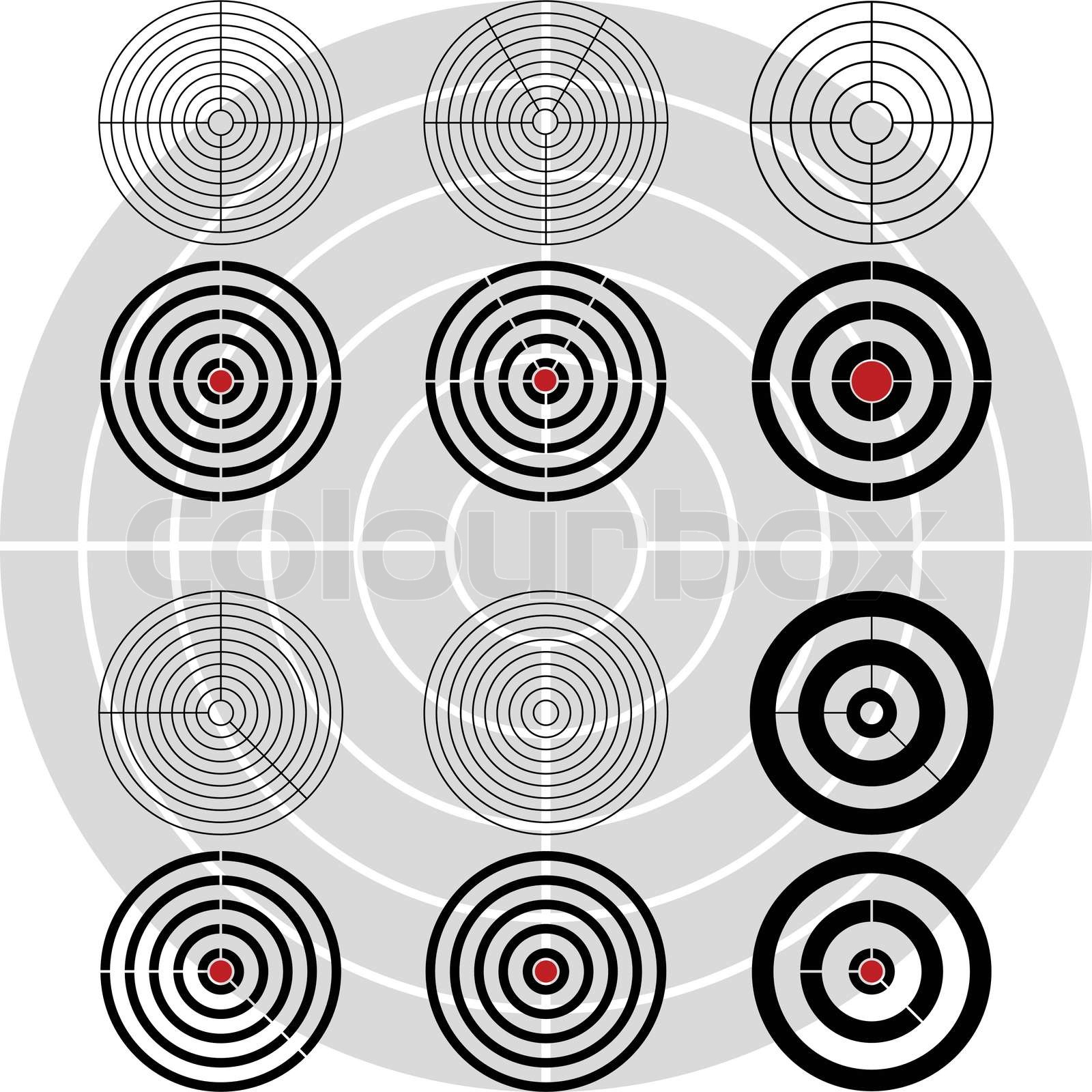stencils of targets. second variant Stock vector Colourbox