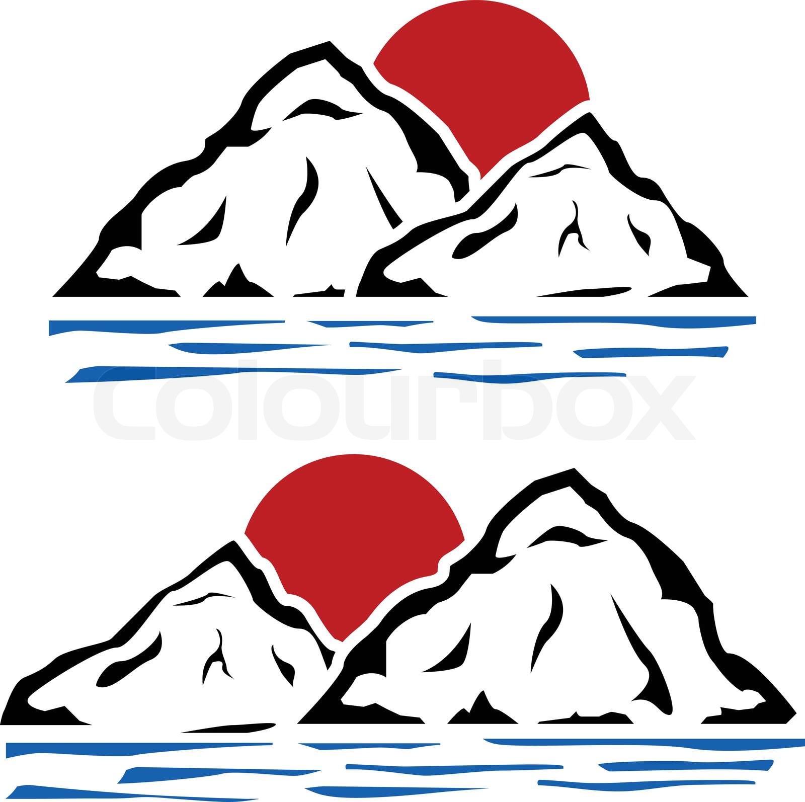 stencils of mountains | Stock vector | Colourbox