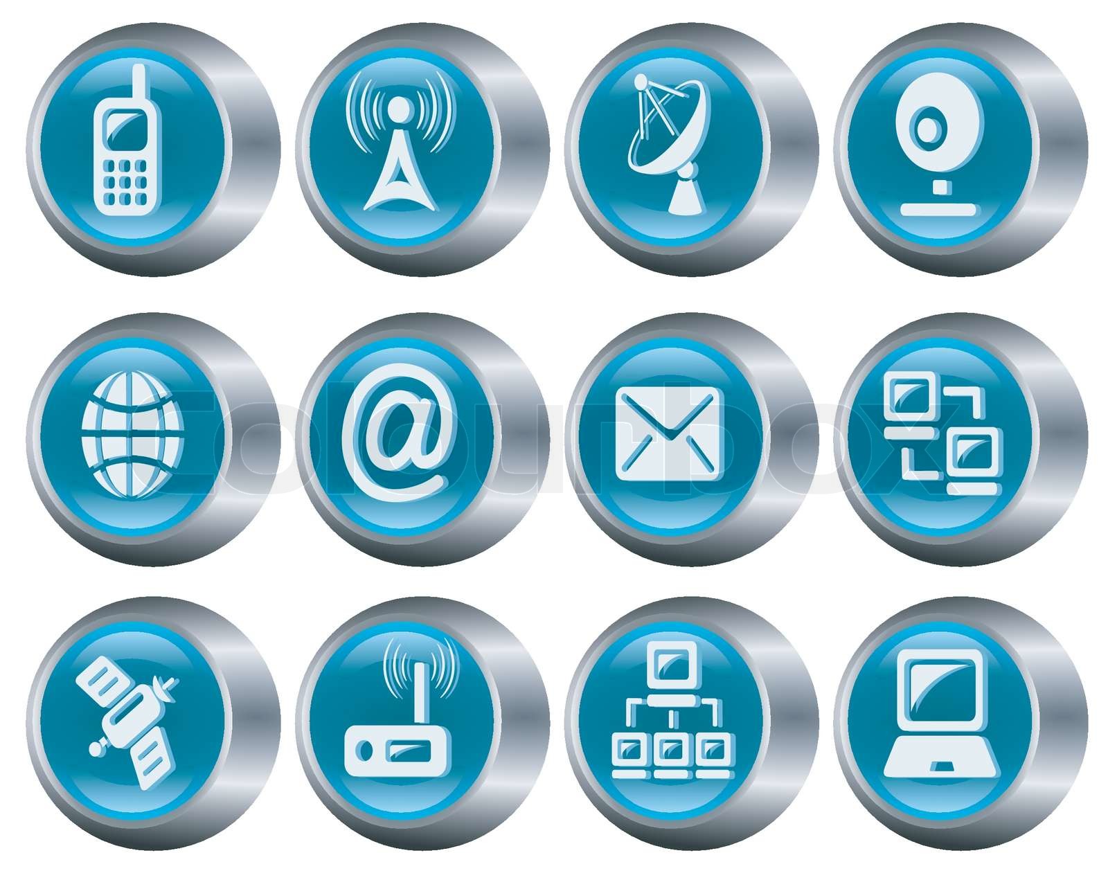 Communication button set | Stock vector | Colourbox