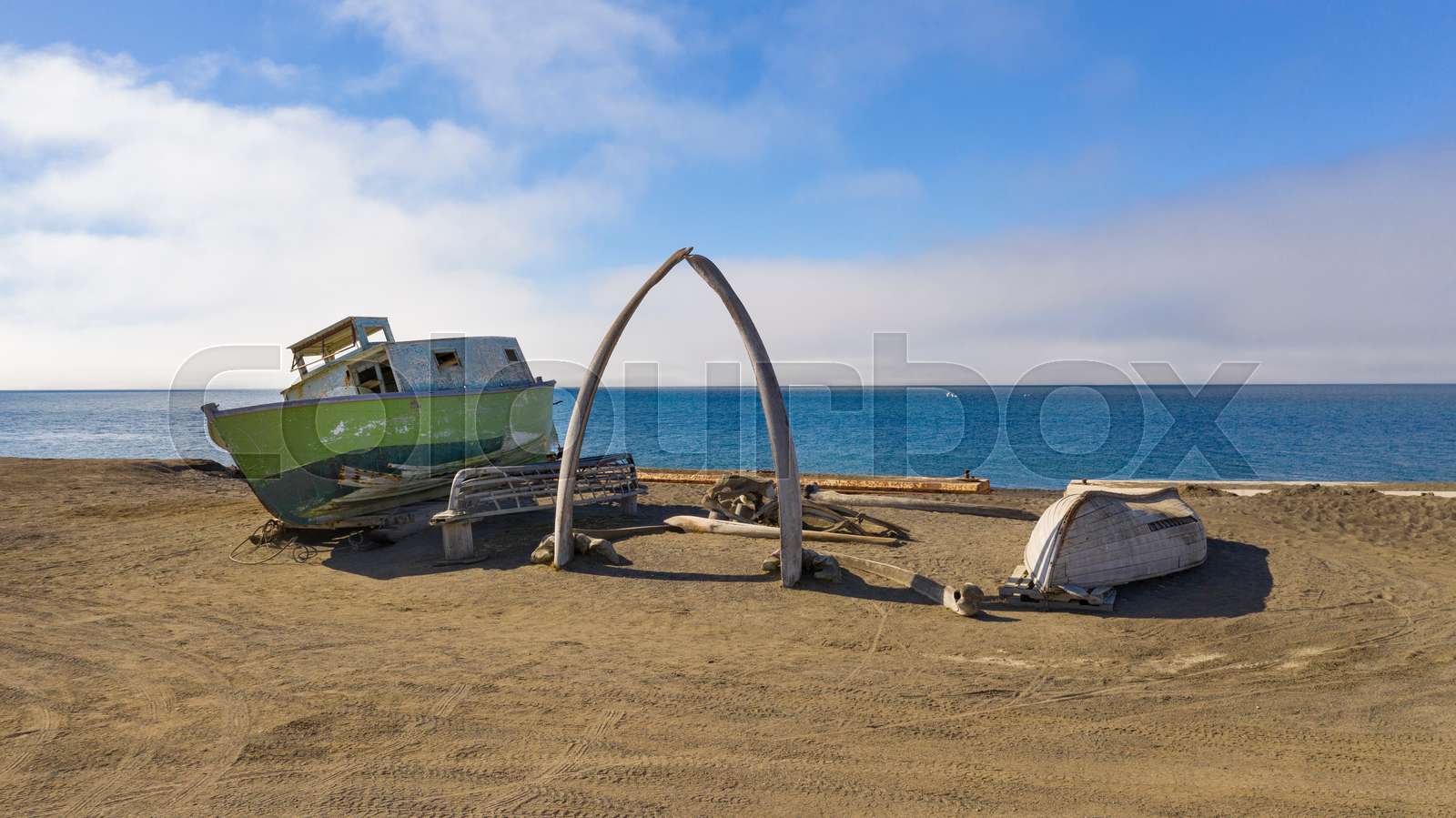 The Barrow Whale Bone Arch Utqiagvik Alaska Artic Ocean North America
