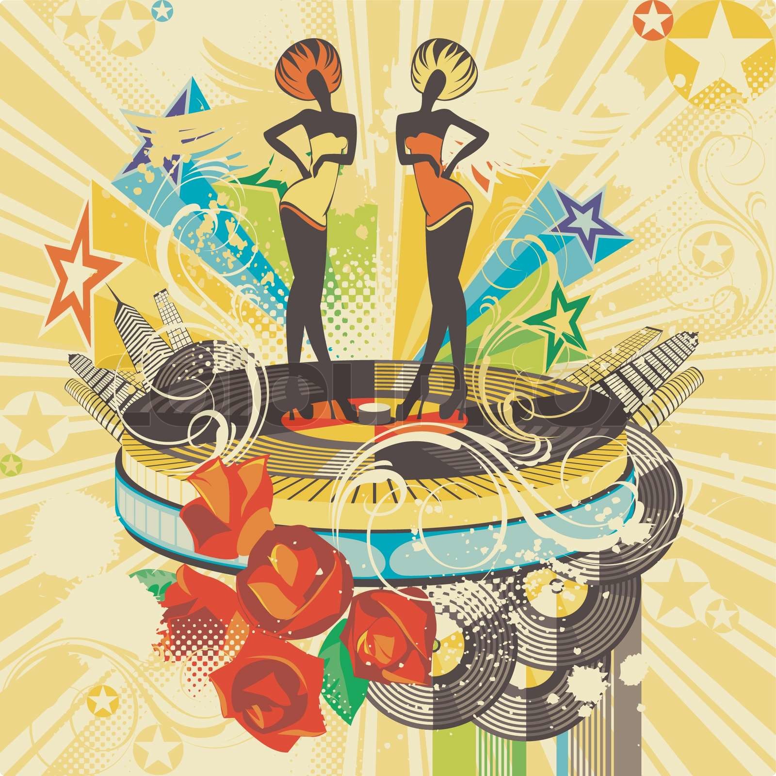 Disco-Stil Mädchen | Stock-Vektor | Colourbox