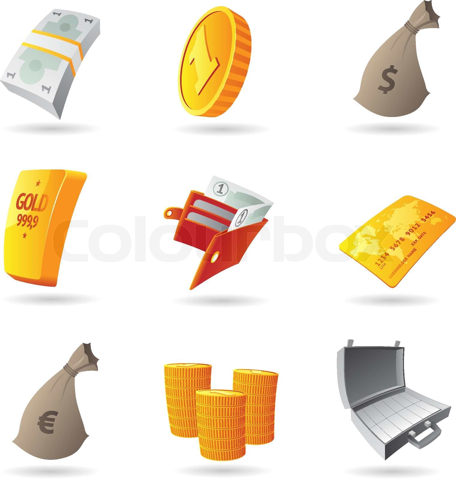 Symbole für Geld | Stock-Vektor | Colourbox