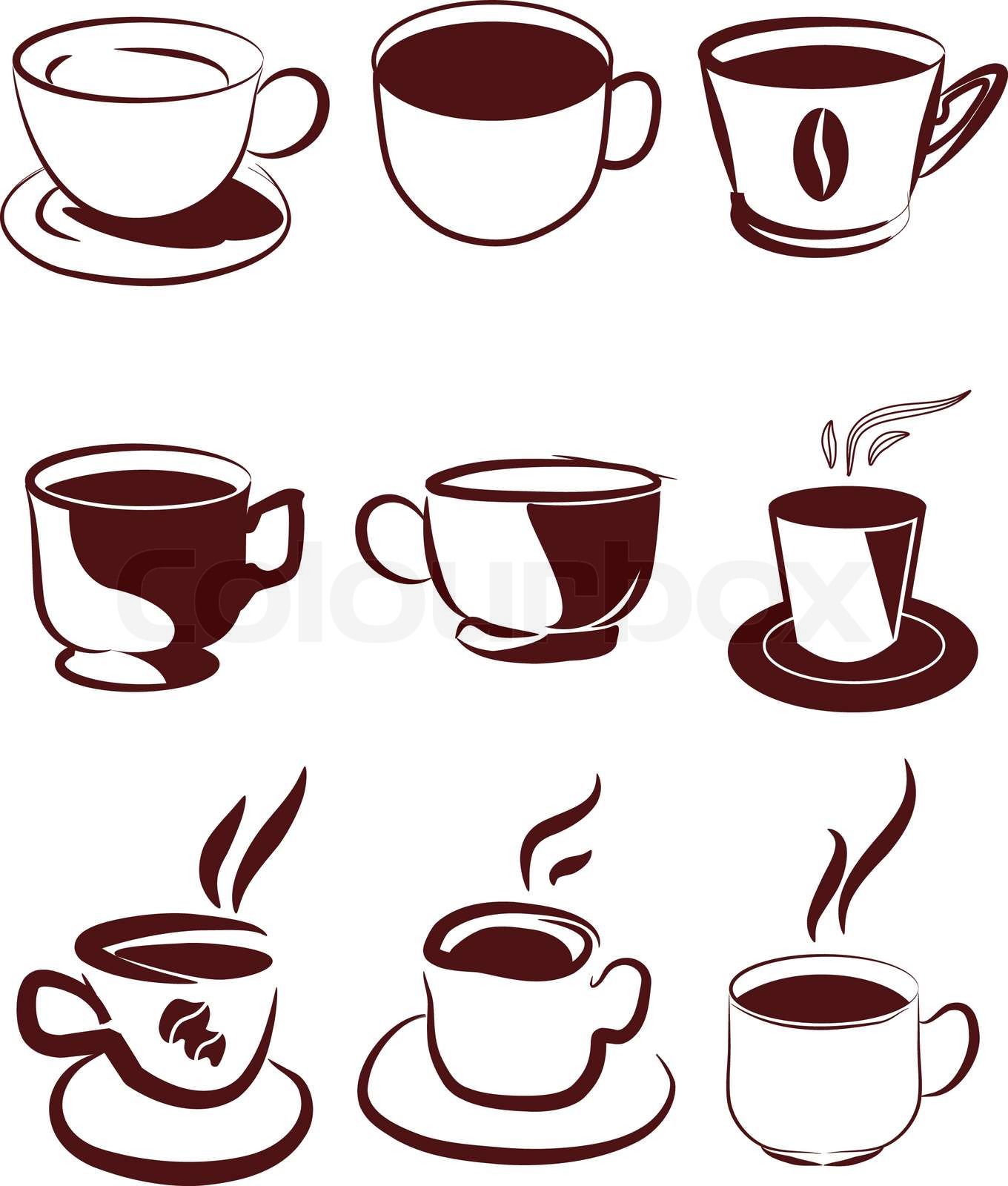Kaffee Icons set StockVektor Colourbox
