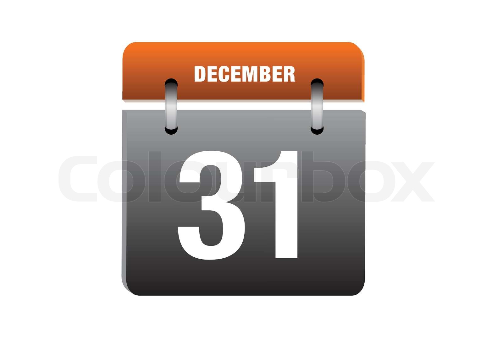 31 december calendar icon Stock vector Colourbox