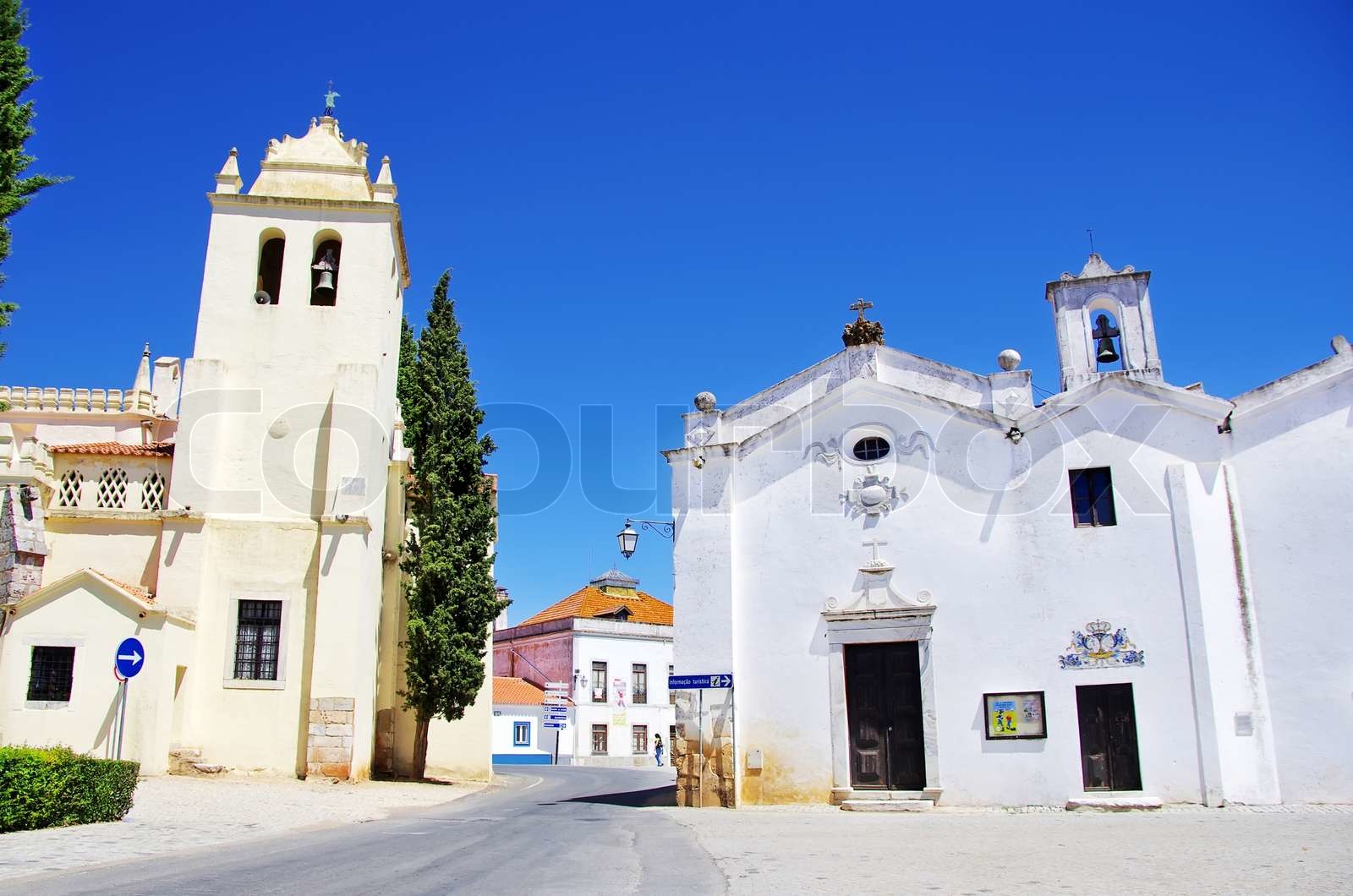 Square of Alvito village, Alentejo, Portugal | Stock image | Colourbox