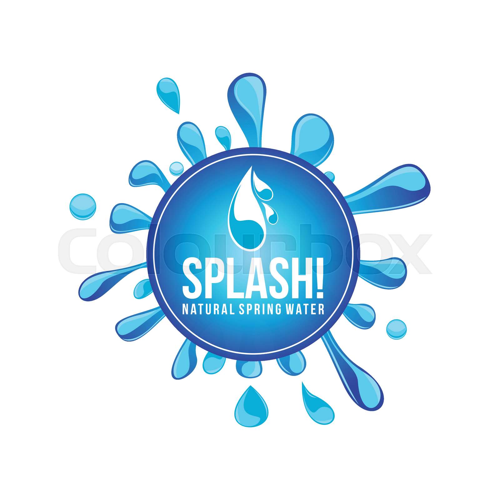Water Circle Blue Splash Drop Fresh Spring | Stock vector | Colourbox
