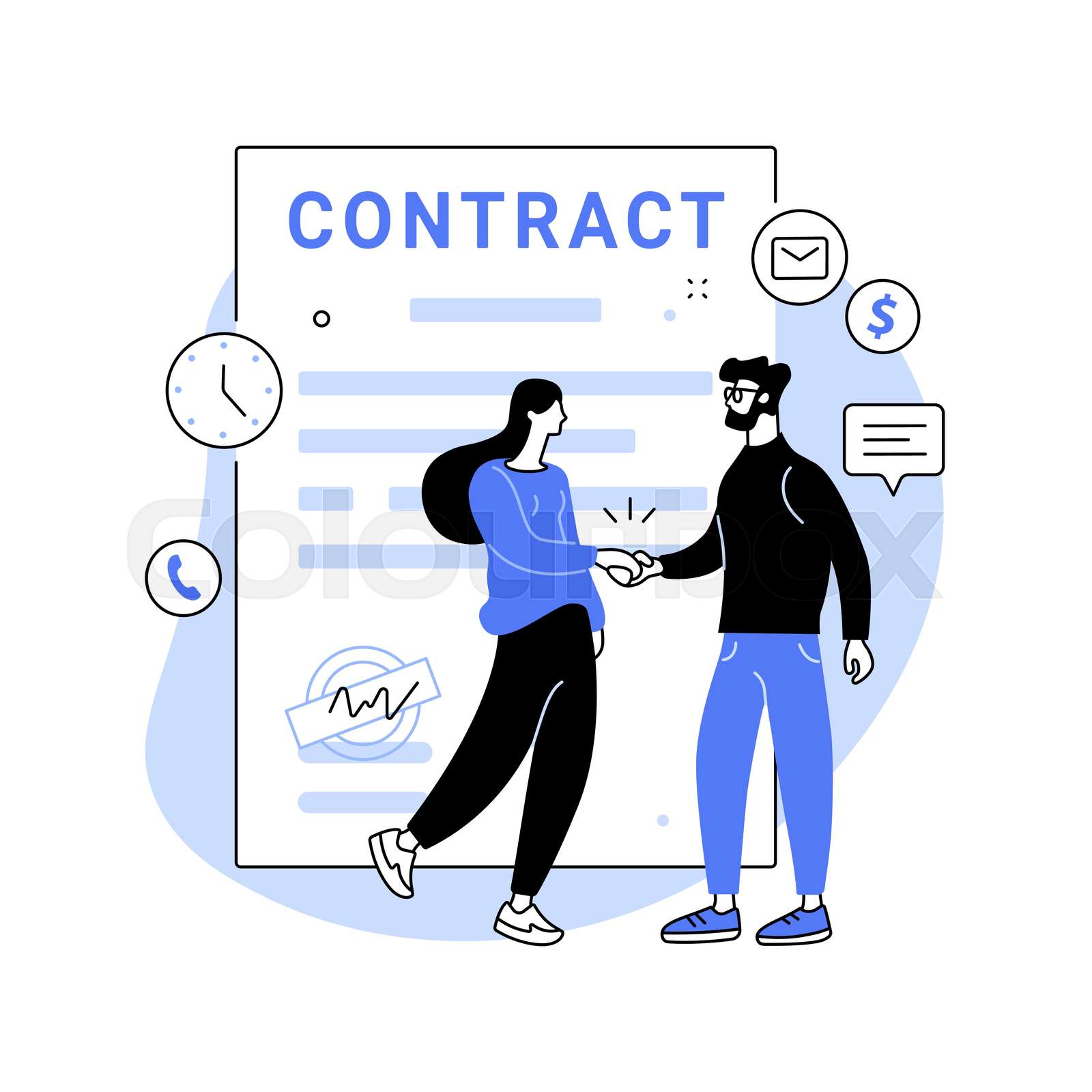 Employment Agreement Abstract Concept Vector Illustration Stock