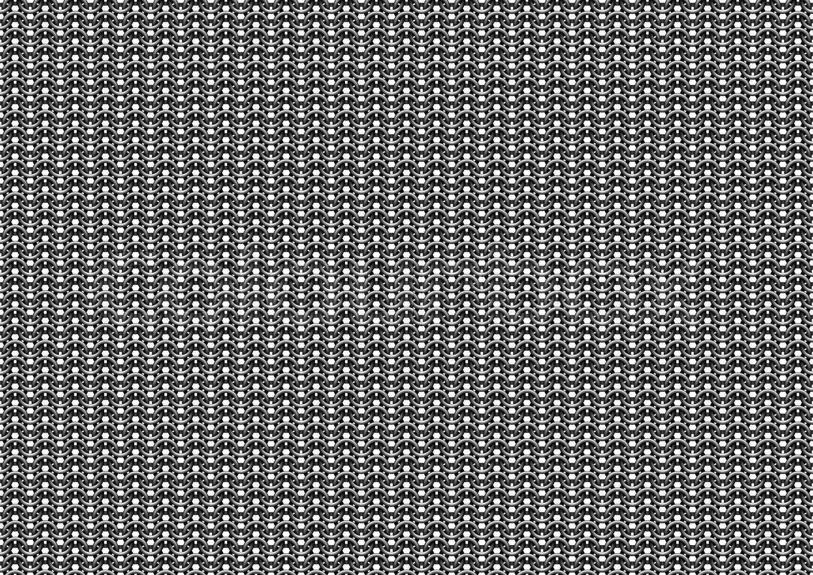 Chain Mail Medieval Seamless Pattern On White Background Metal Chain 