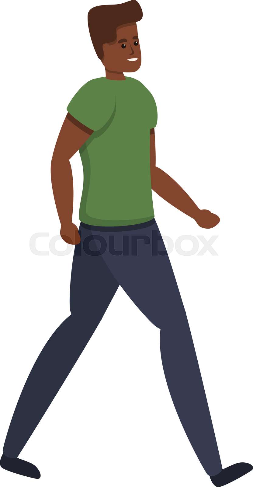 Walking african boy icon, cartoon style | Stock vector | Colourbox