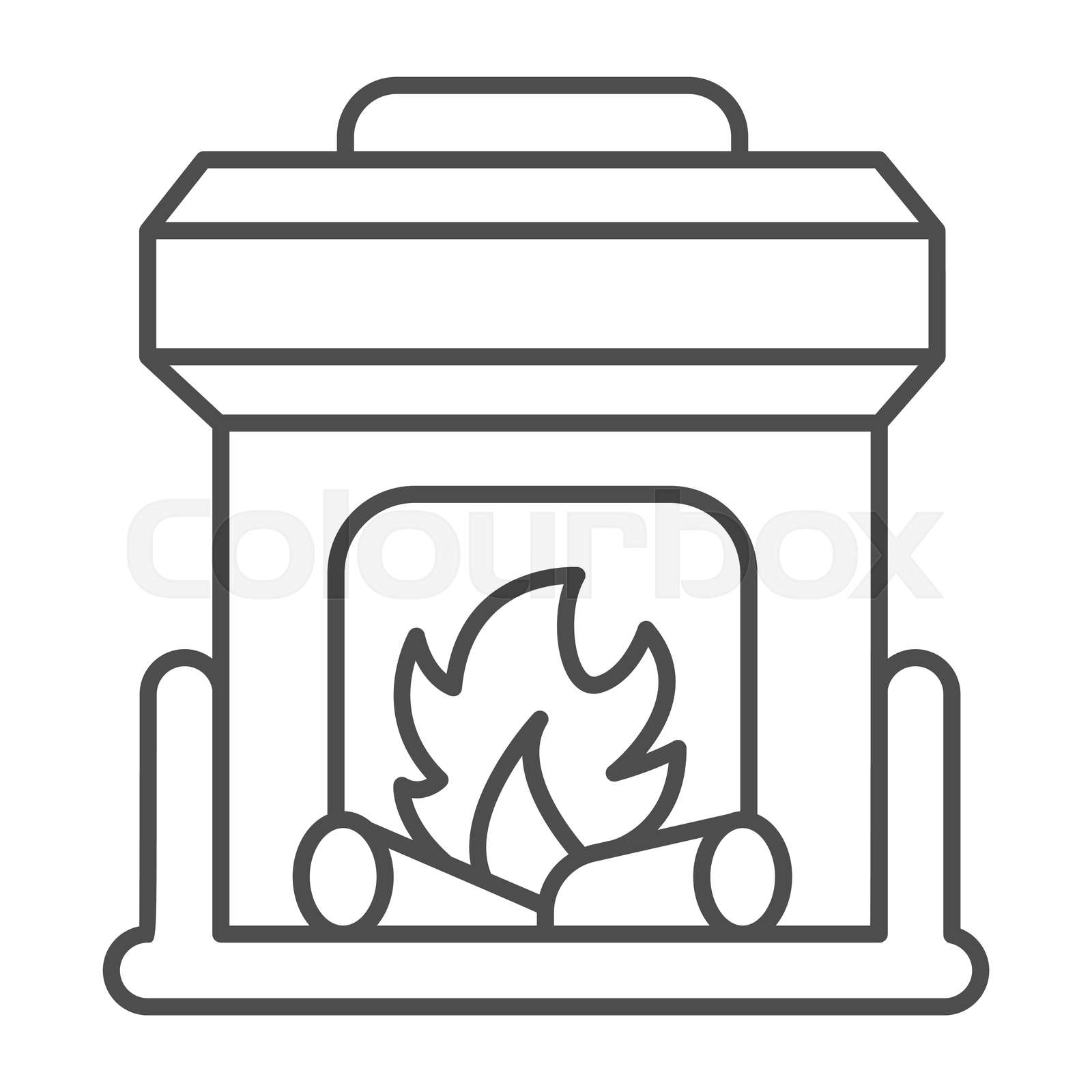 Fireplace Black And White Clipart