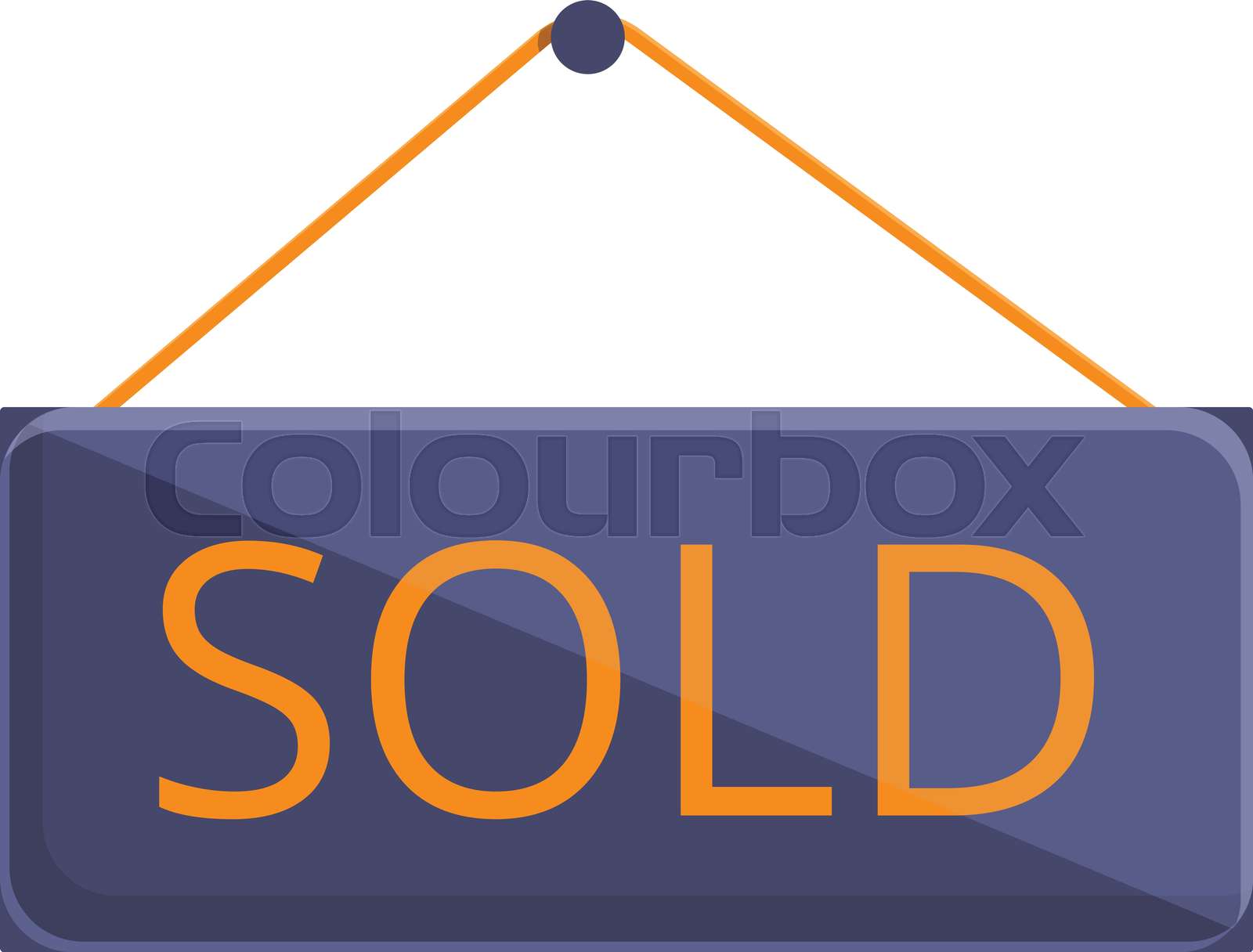 Auction sold icon, cartoon style | Stock vector | Colourbox