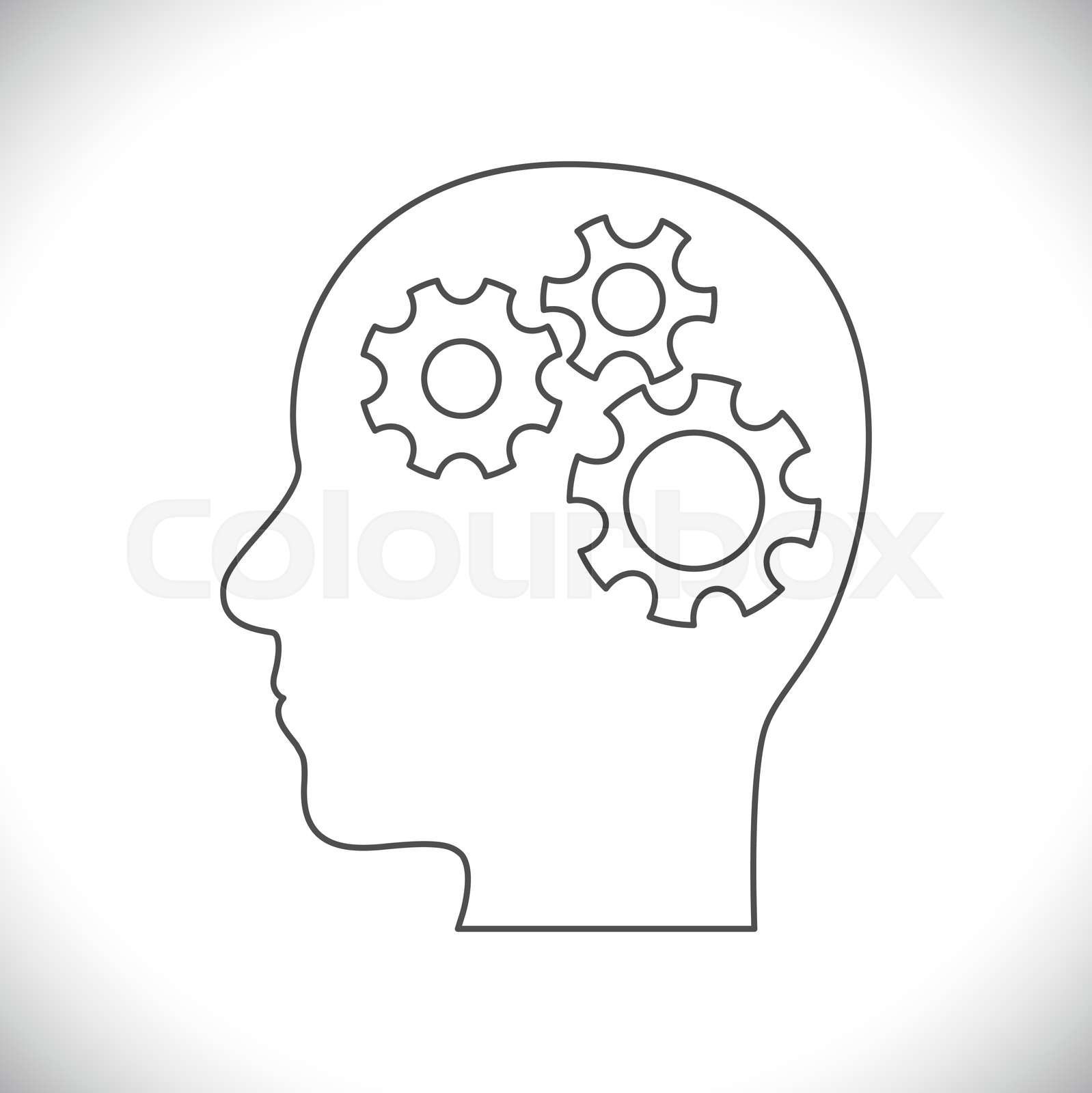head with gears icon Stock vector Colourbox
