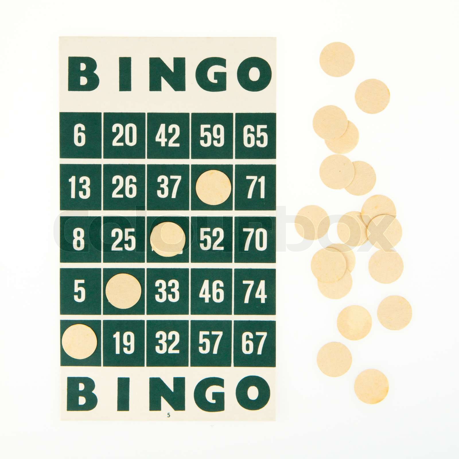 Green bingo card isolated | Stock image | Colourbox