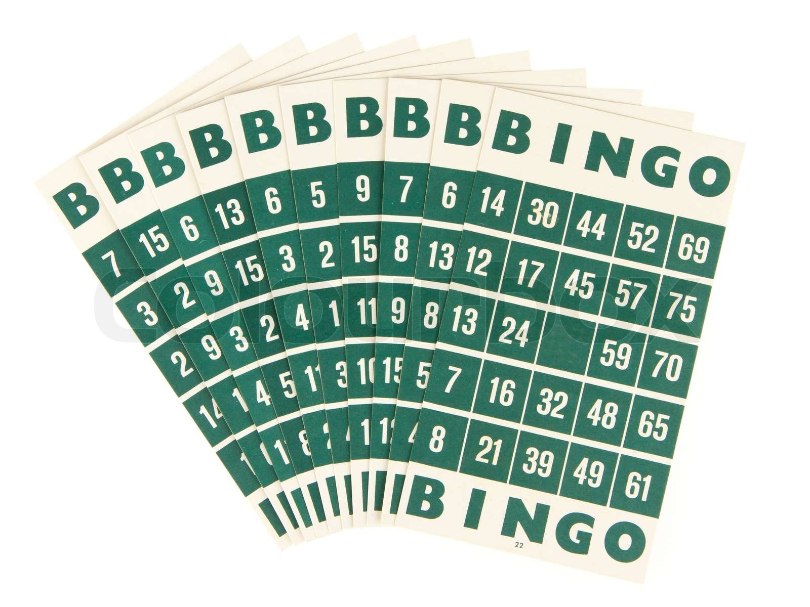 Green bingo cards isolated | Stock image | Colourbox