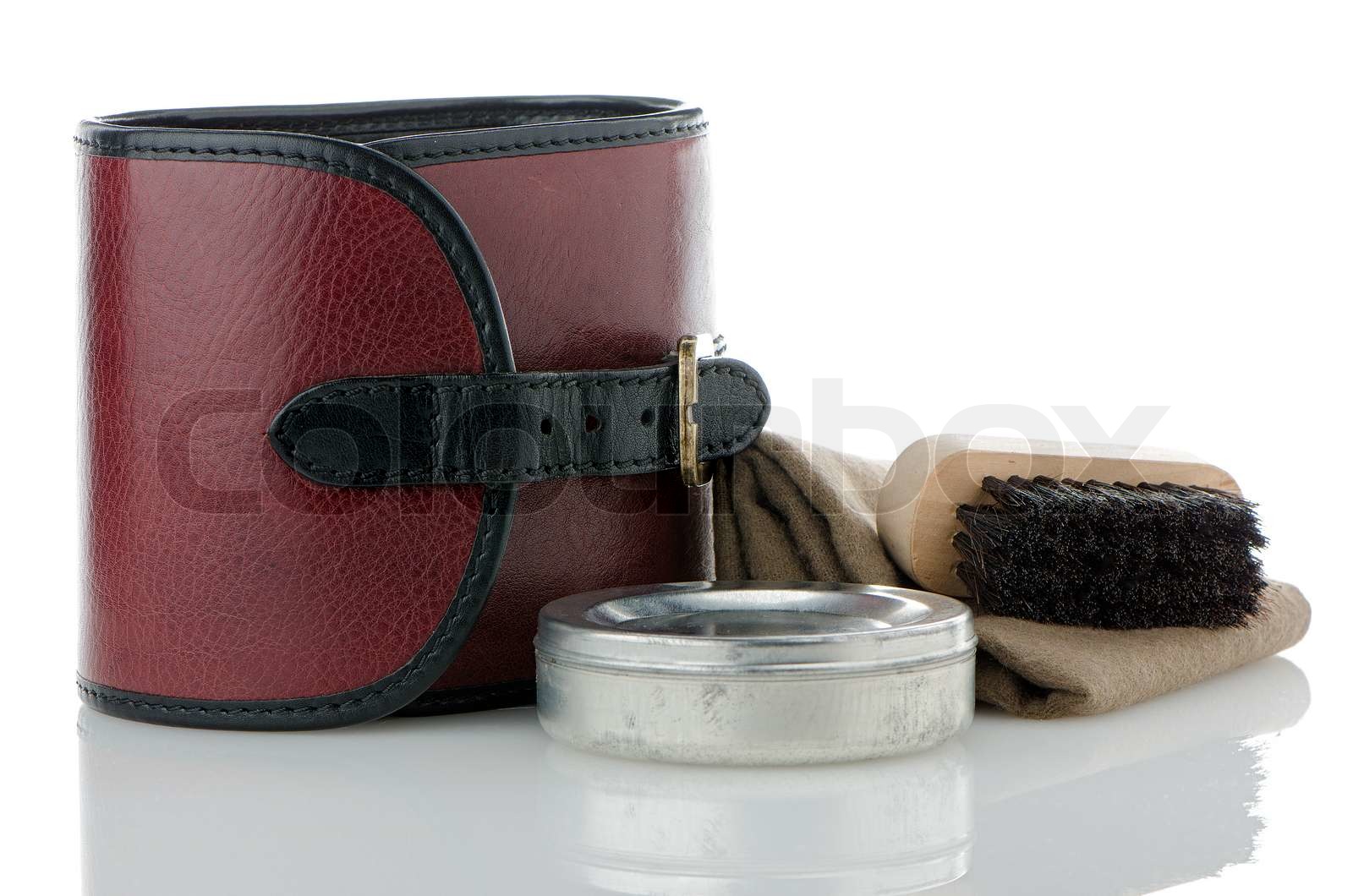 Shoe polish accessories Stock image Colourbox