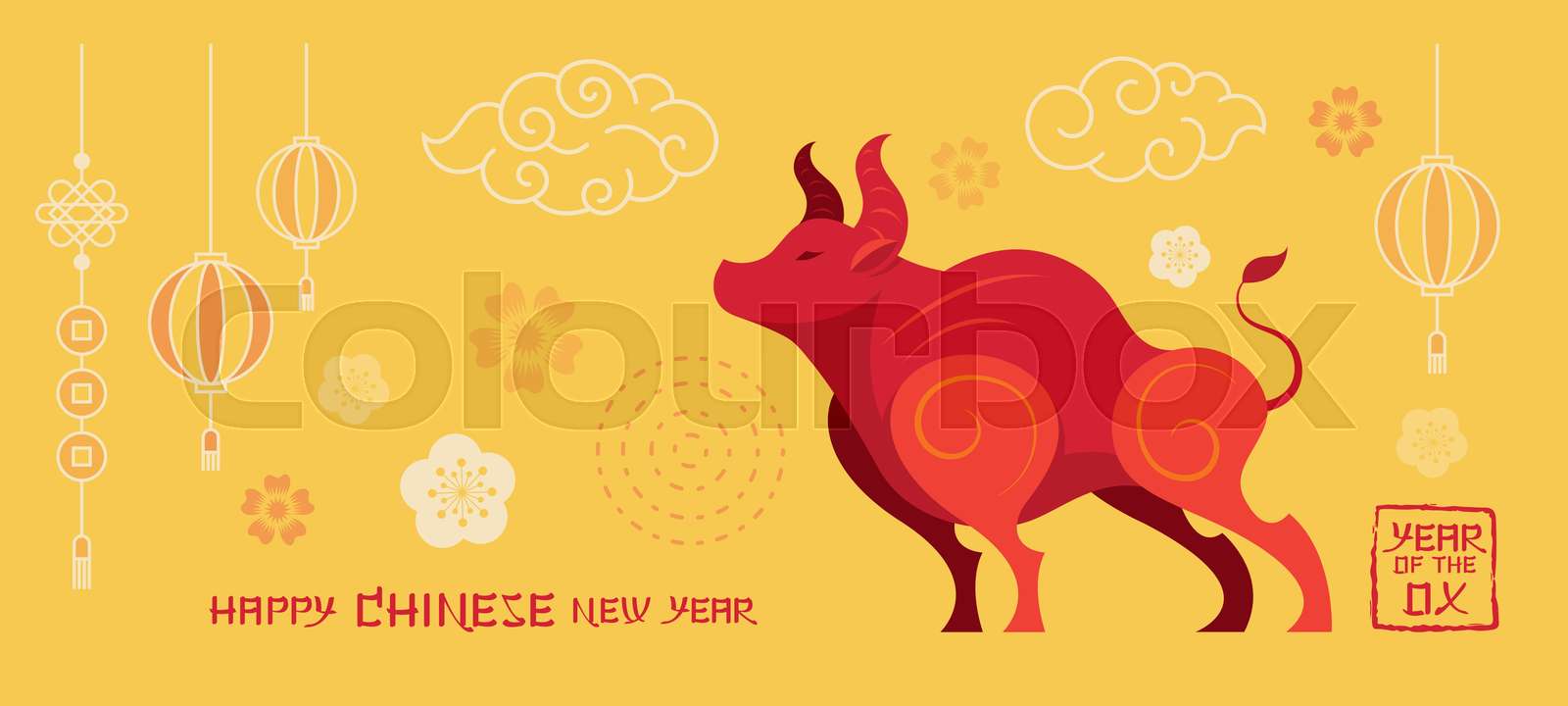 Year Of The Ox Chinese New Year Stock Vector Colourbox Year Of The Ox Chinese New Year Stock Vector Colourbox