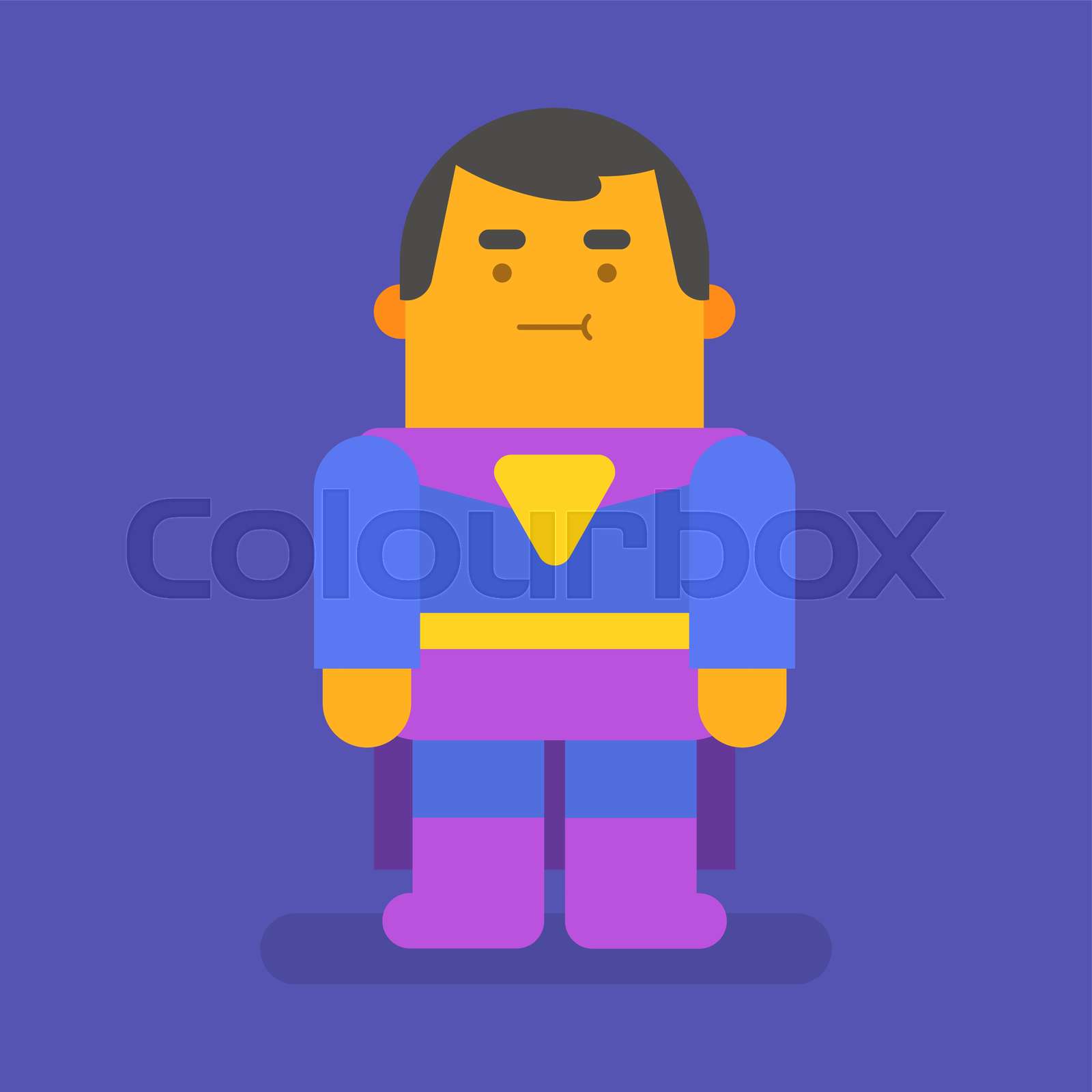 Superhero in costume stands. Vector character Stock vector Colourbox