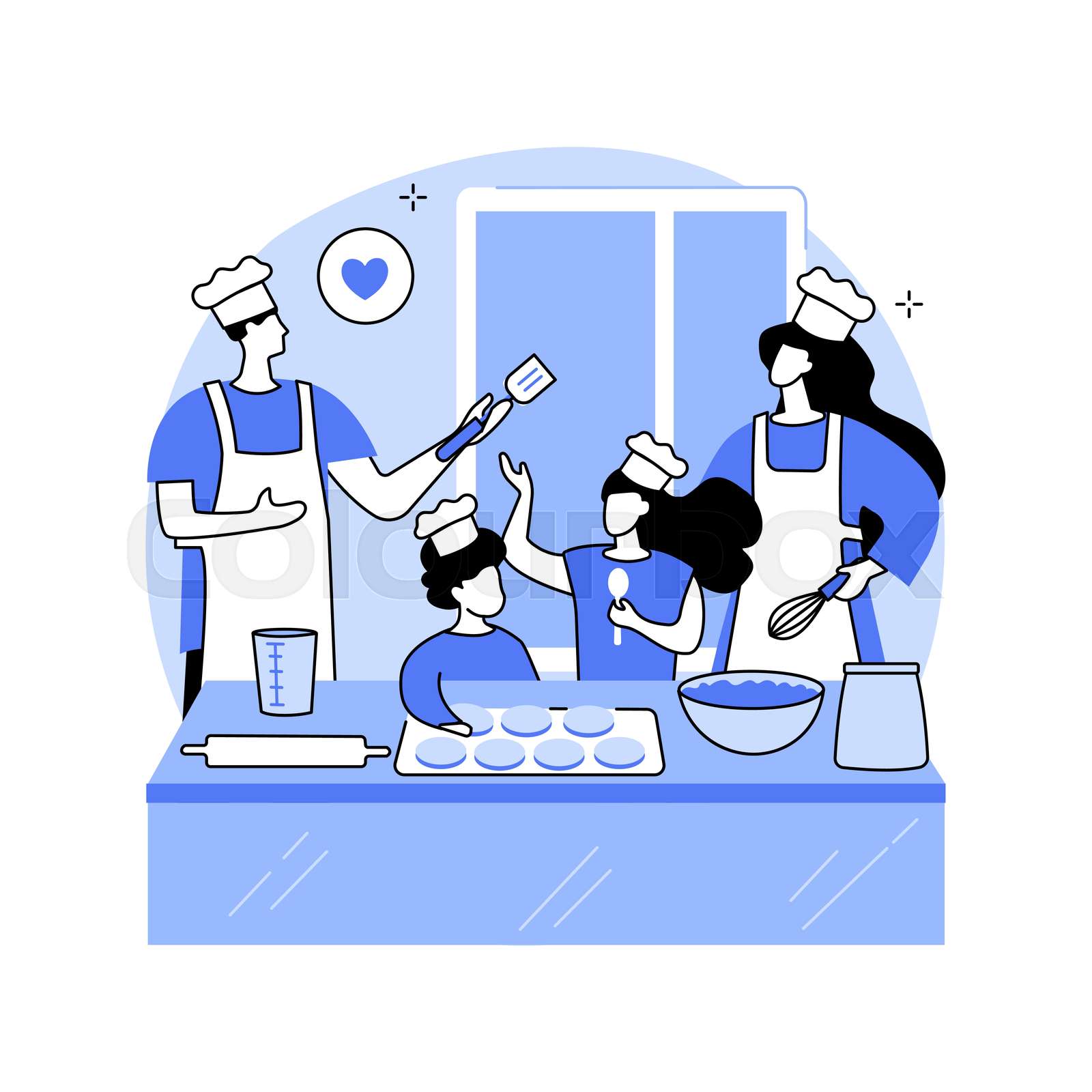 Bake Together Abstract Concept Vector Illustration Stock Vector