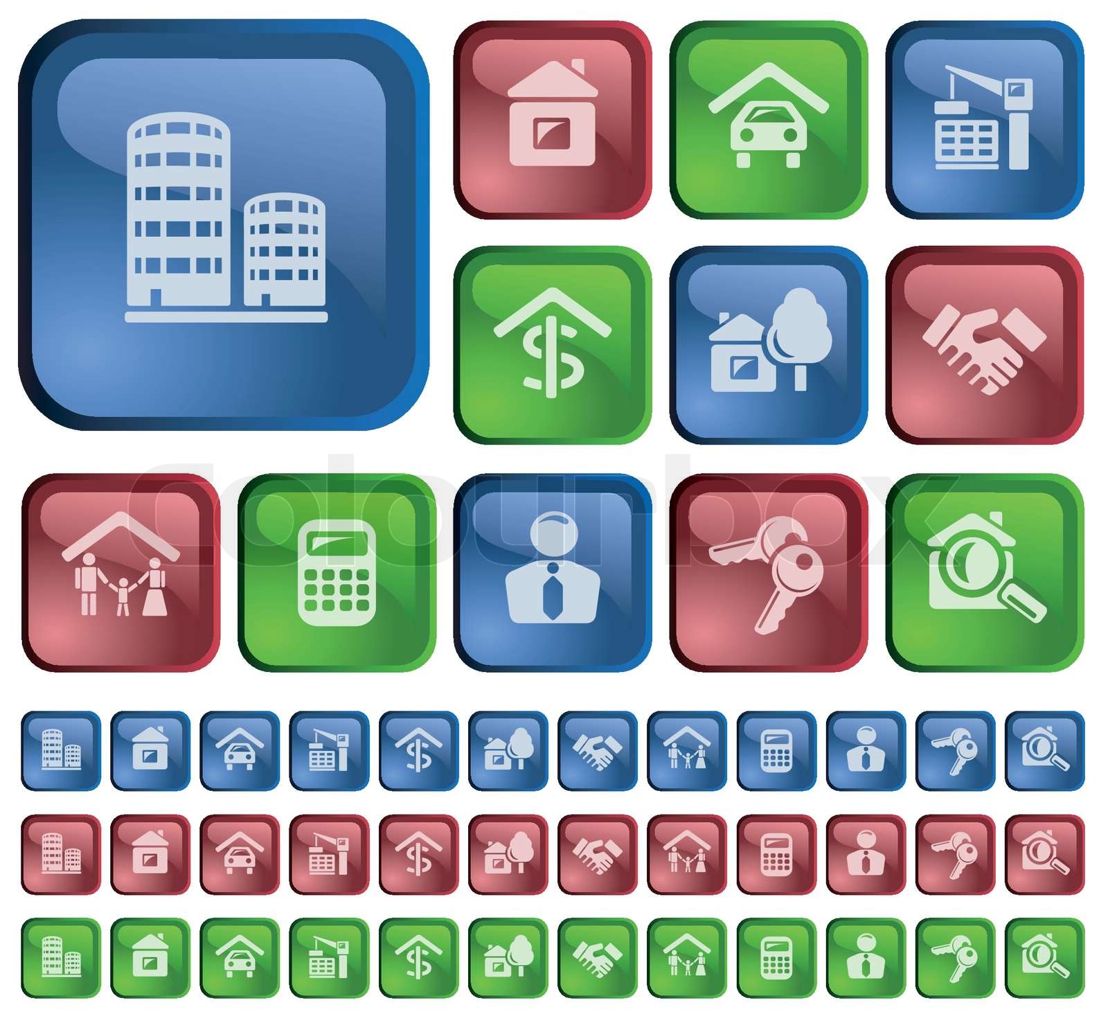 Real estate button set Stock vector Colourbox
