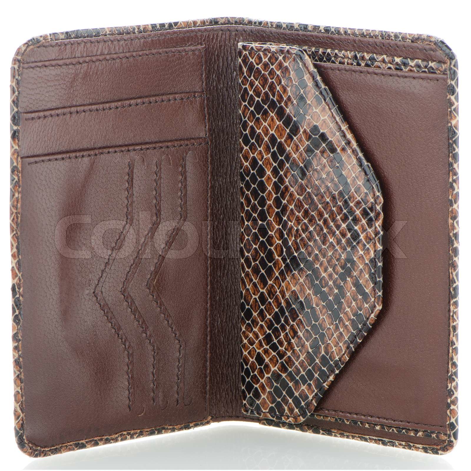 Snake skin leather wallet | Stock image | Colourbox