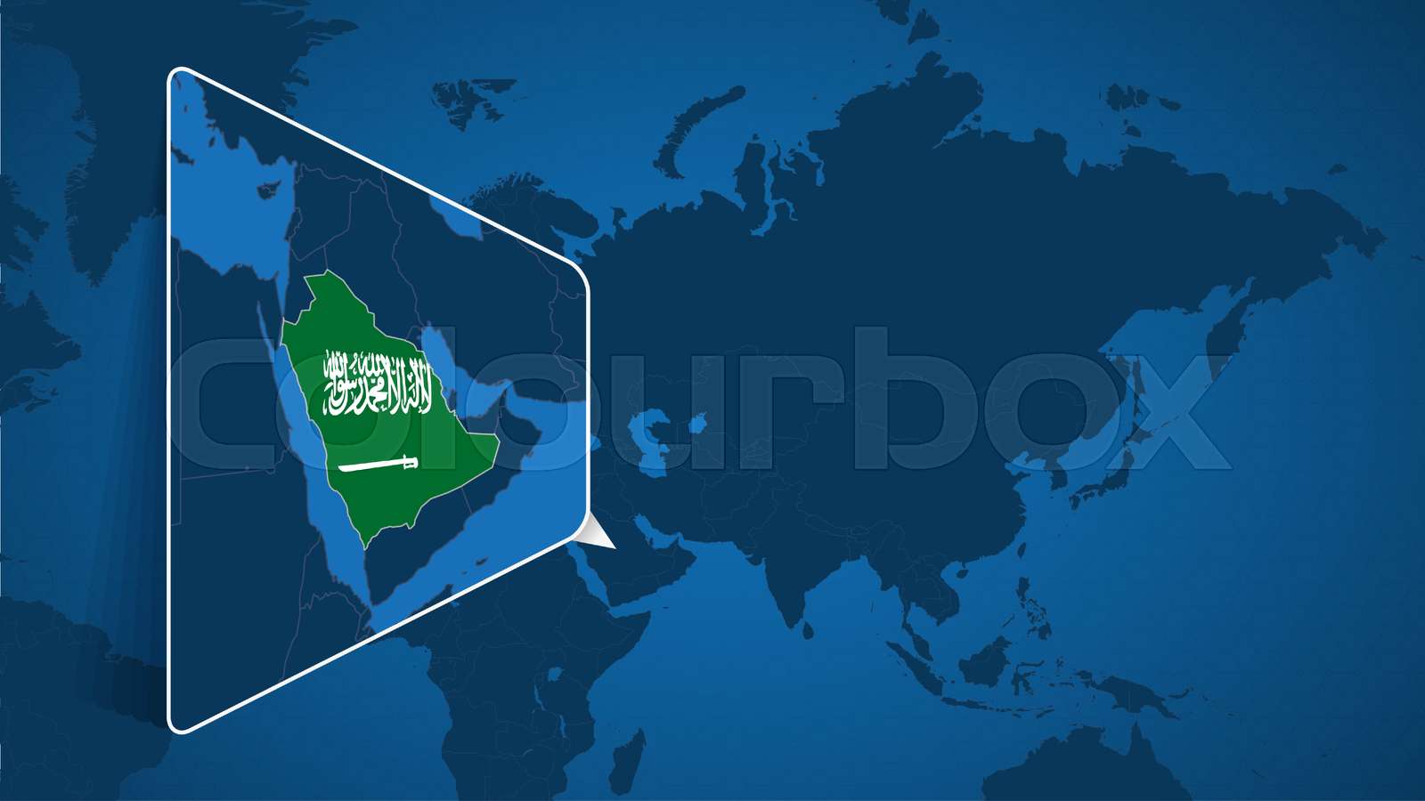 Location Of Saudi Arabia On The World Map With Enlarged Map Of Saudi 1600px COLOURBOX49621350