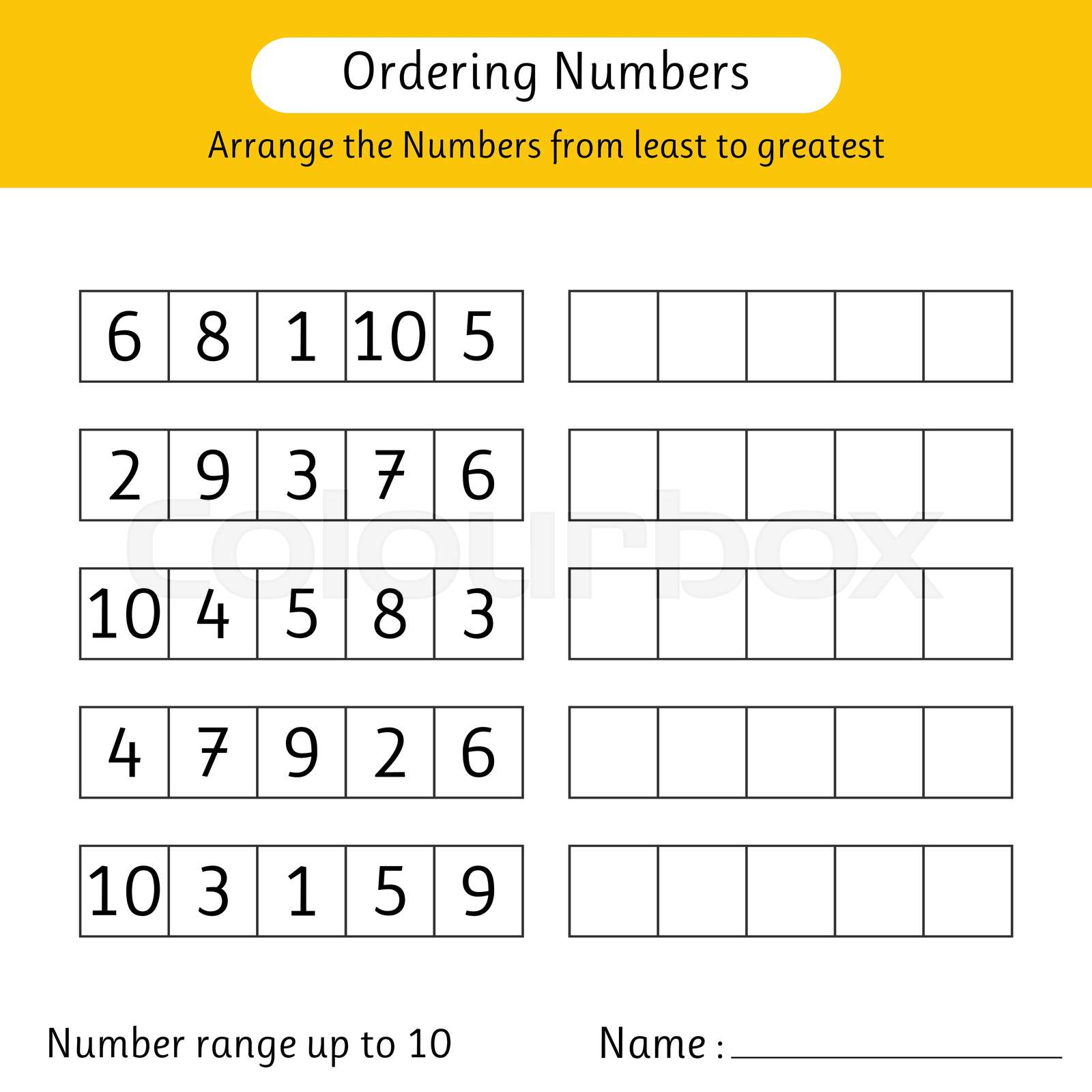 Ordering Numbers Worksheet Arrange The Numbers From Least To Greatest