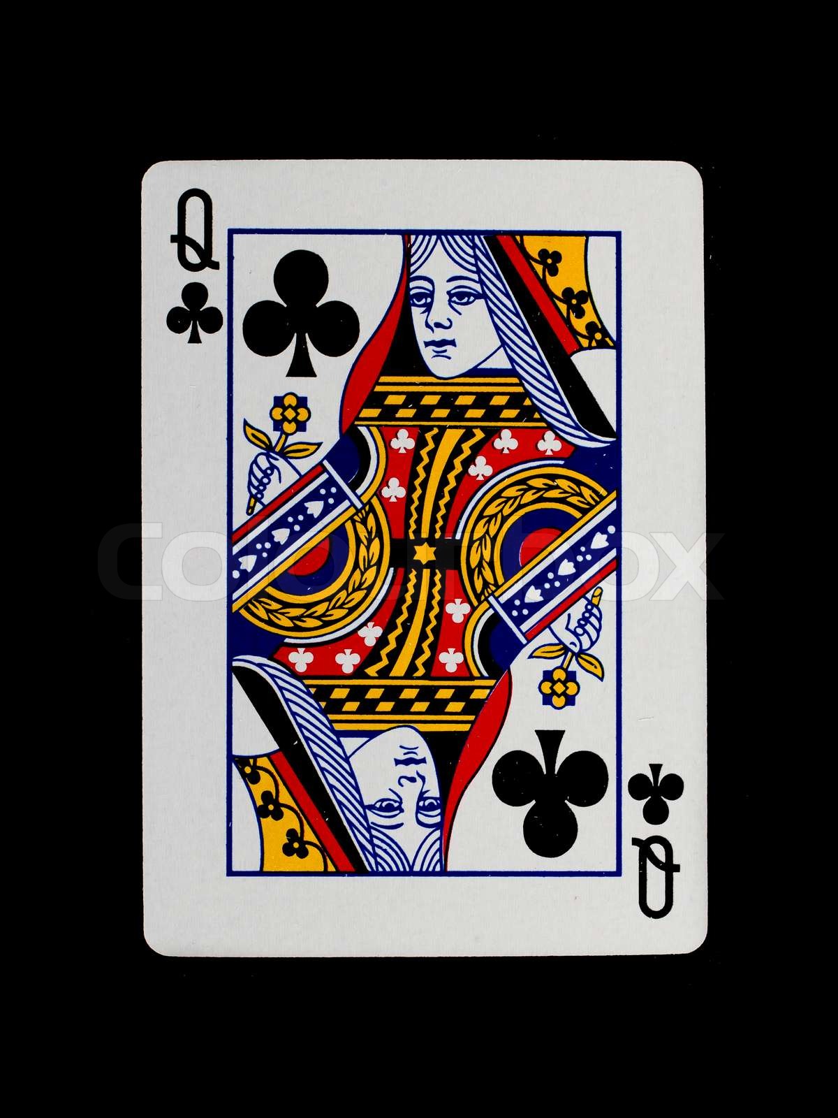 Playing card queen Stock image Colourbox