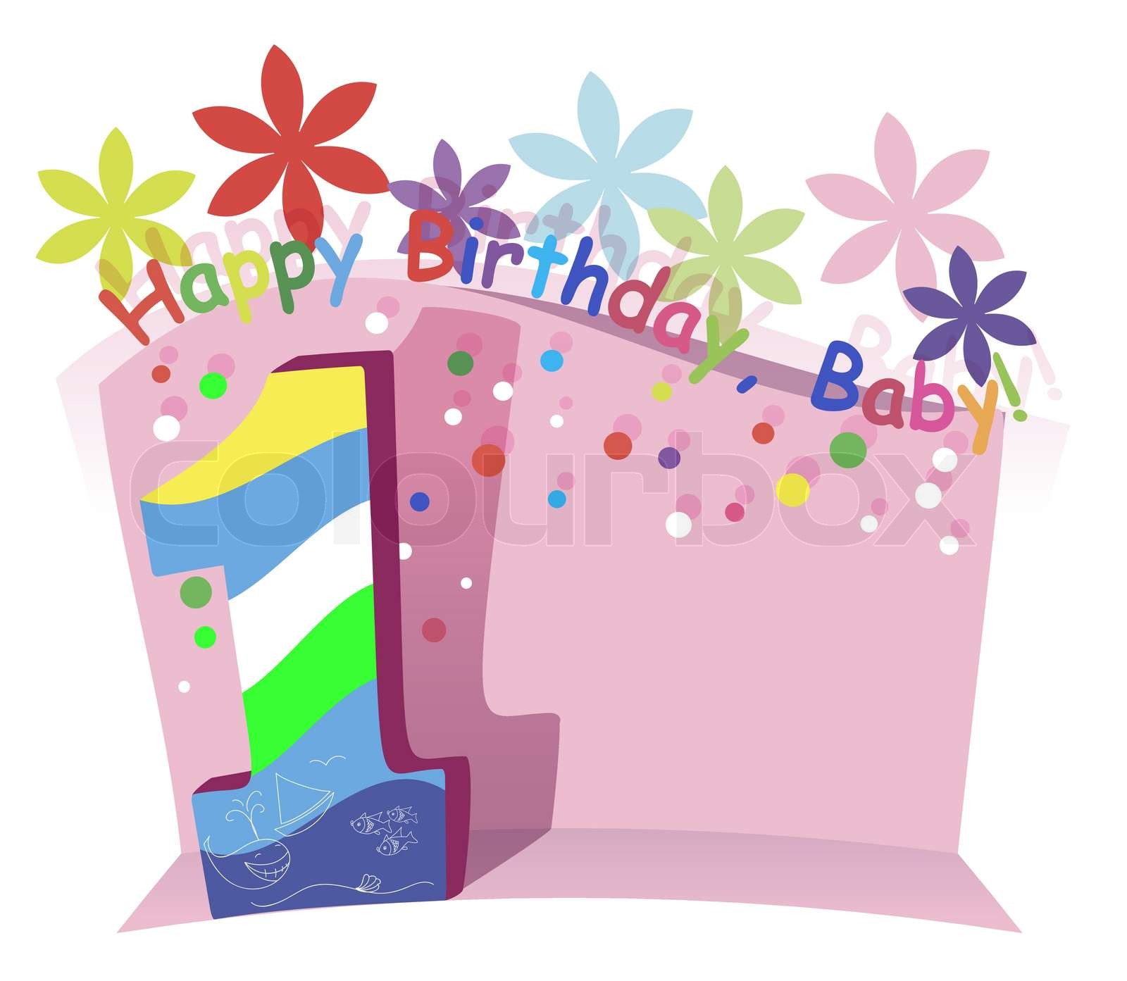 Happy First Birthday | Stock vector | Colourbox