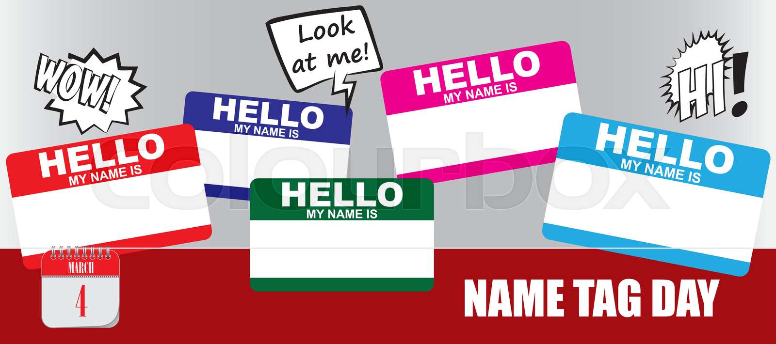 Card Name Tag Day Stock vector Colourbox