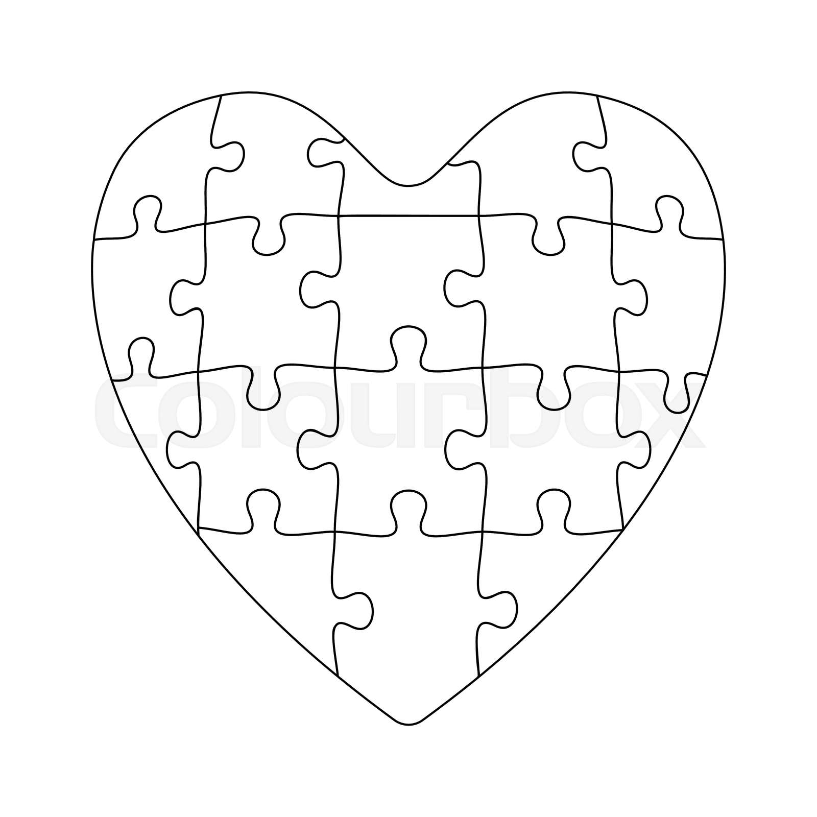 Unusual Valentines Day Blank Jigsaw Puzzle. Simple line art style for  printing and web. Puzzles heart. Stock vector illustration for crafting |  Stock vector | Colourbox