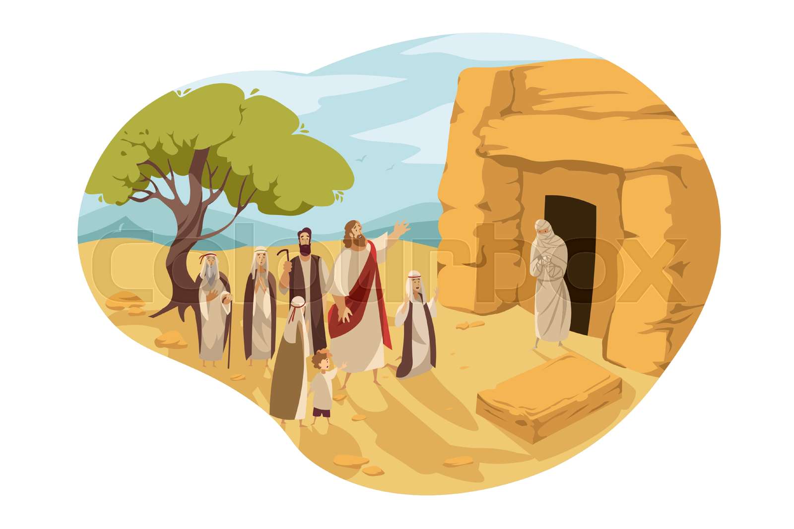 Revival Of Lazarus By Christ Bible Concept Stock Vector Colourbox Revival Of Lazarus By Christ Bible Concept Stock Vector Colourbox