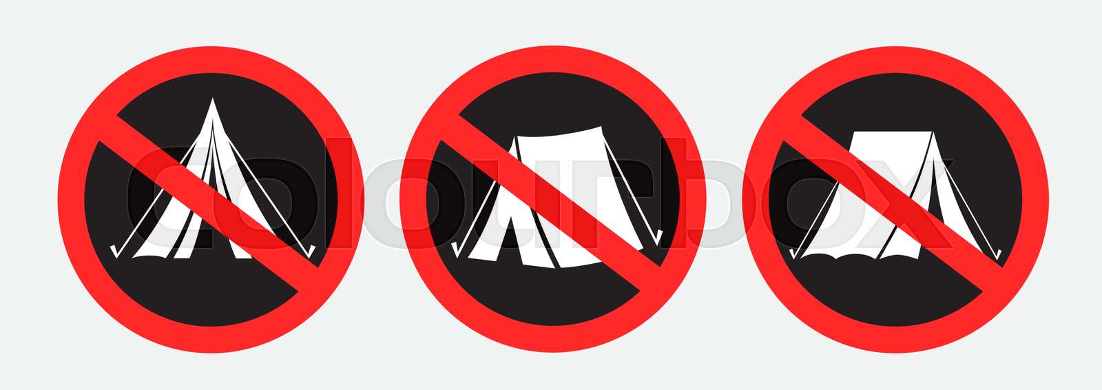 no camping set sign sticker | Stock vector | Colourbox