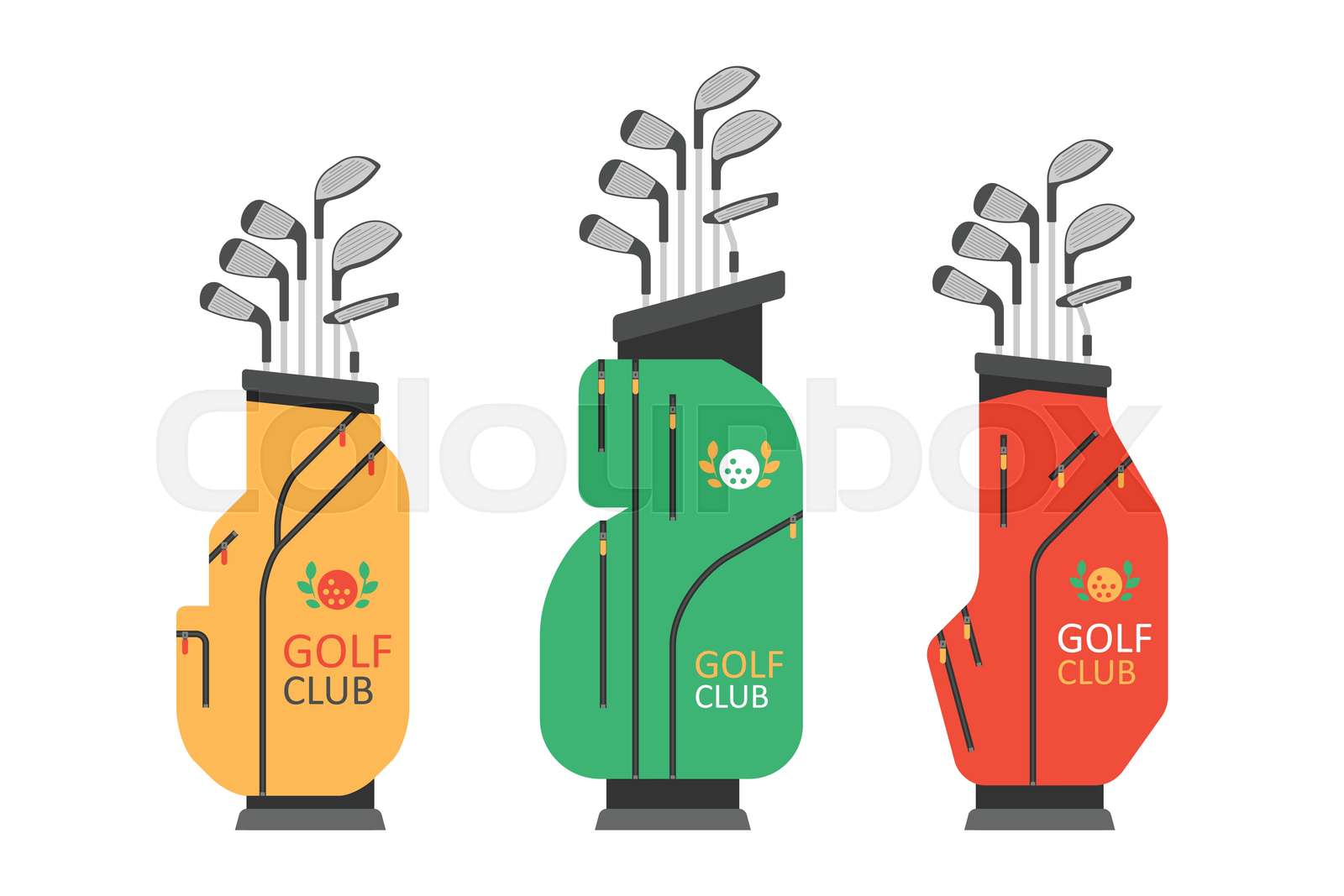 Golf bag with clubs Stock vector Colourbox