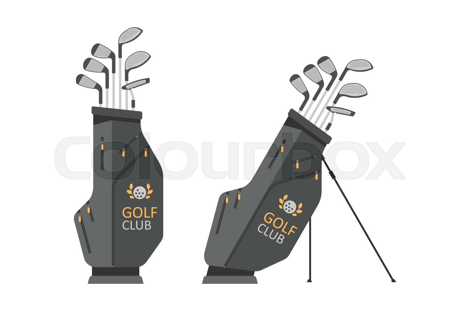 Golf bag with clubs Stock vector Colourbox