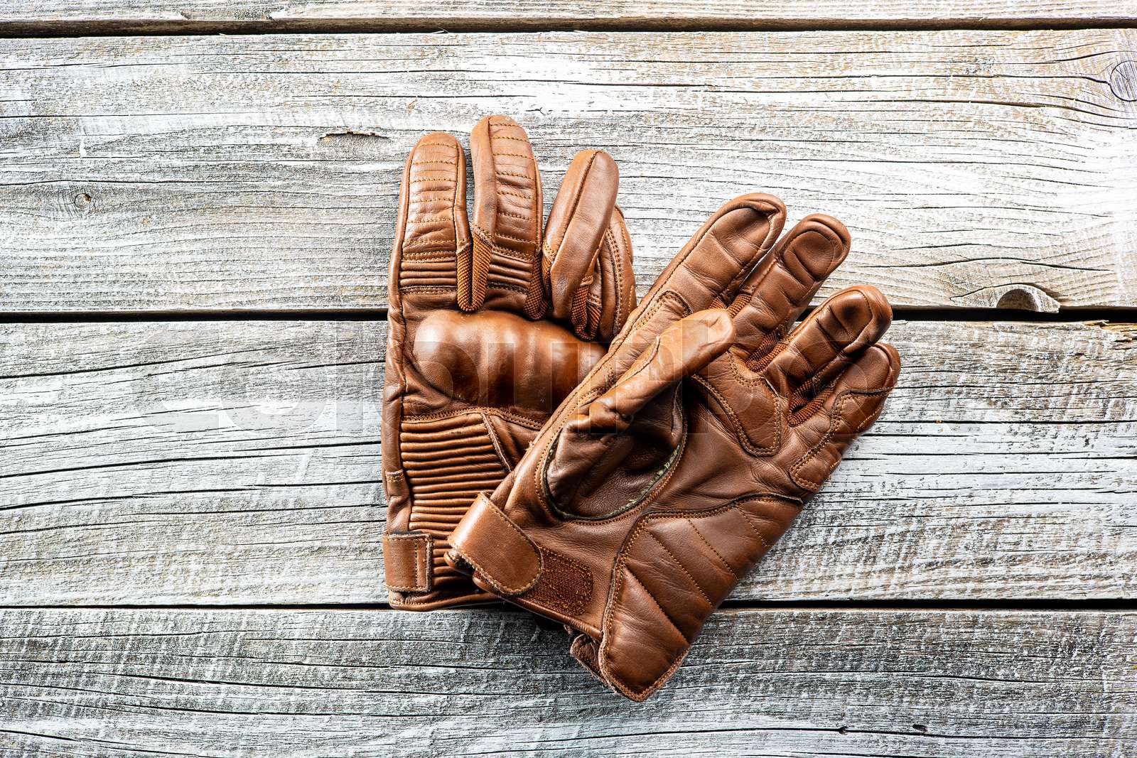 Tan Leather Motorcycle Gloves